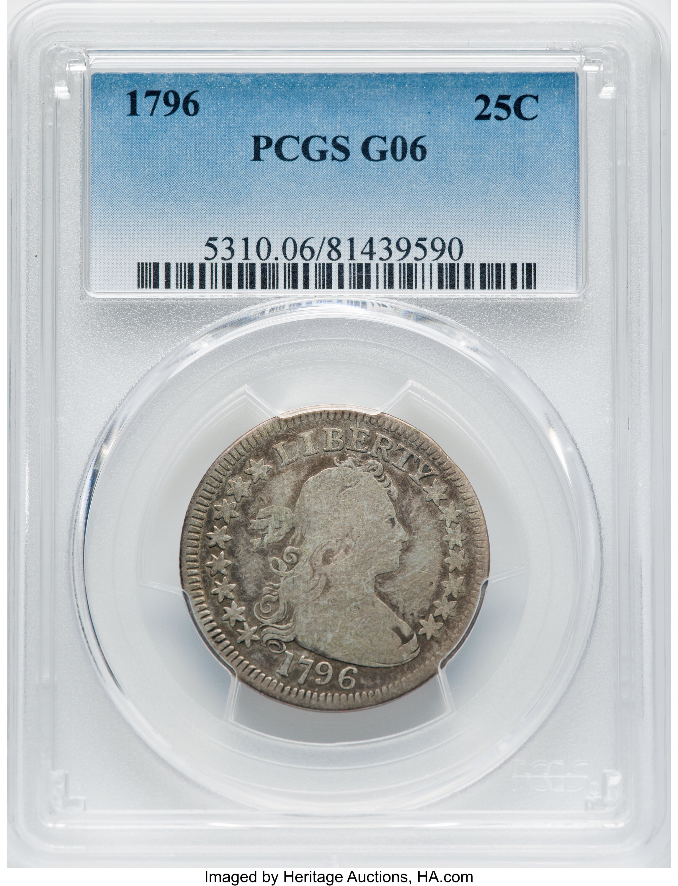 Draped Bust Quarter 25c Small Eagle, 1796 [Type] G6 thumbnail 4