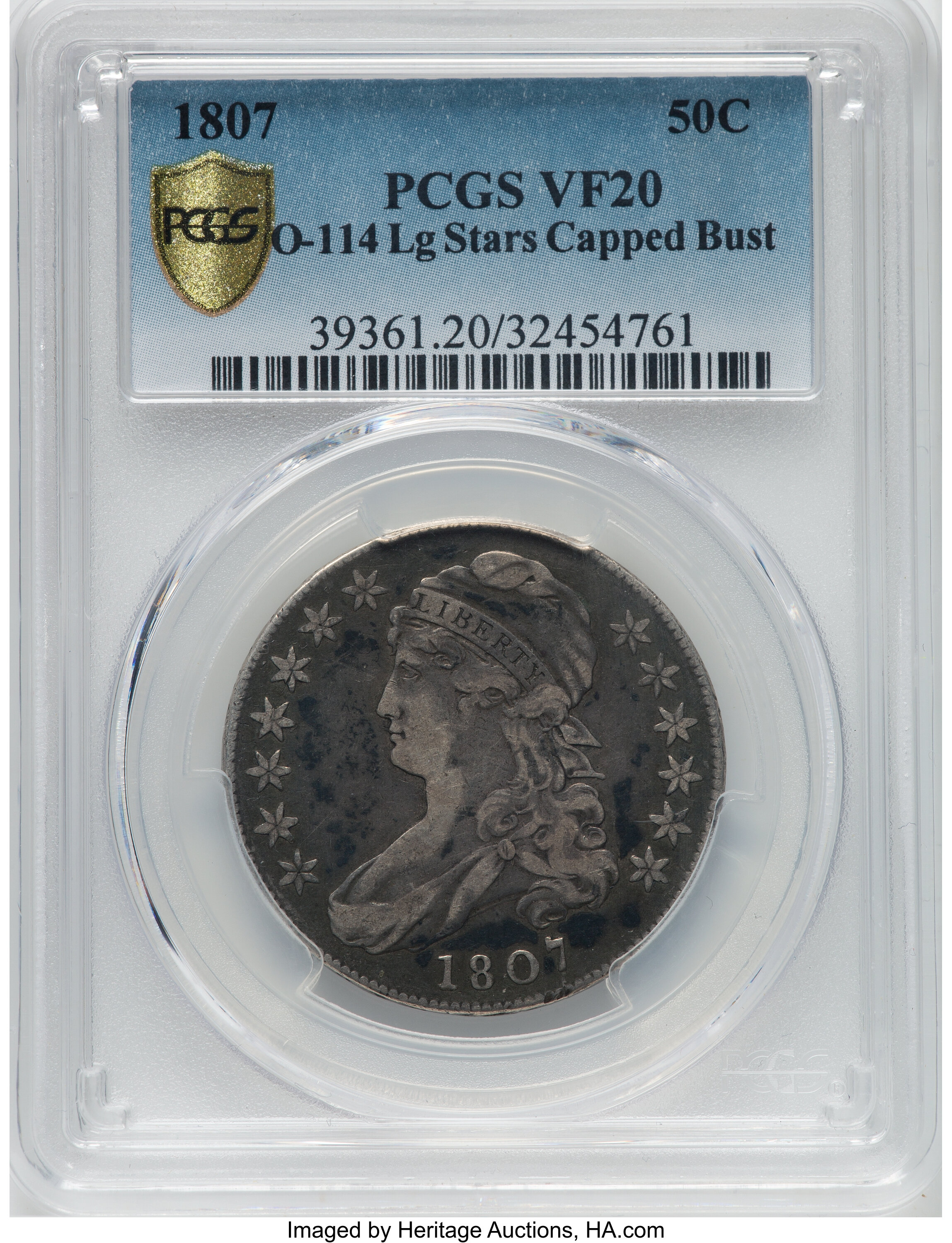 1807 50c Capped Bust, Large Stars G6 CAC thumbnail 22