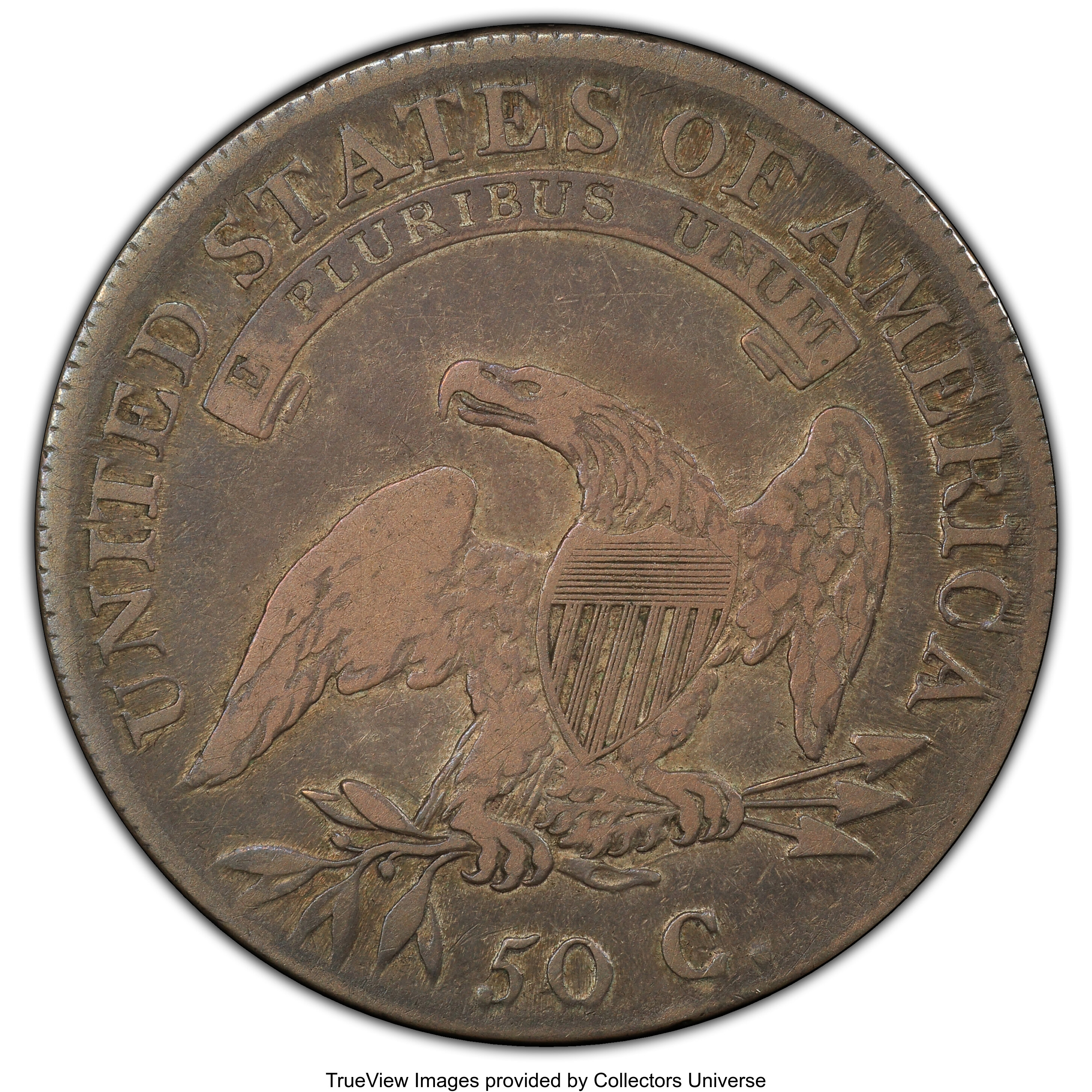 1808 50c O-104 VF25 CAC thumbnail 11