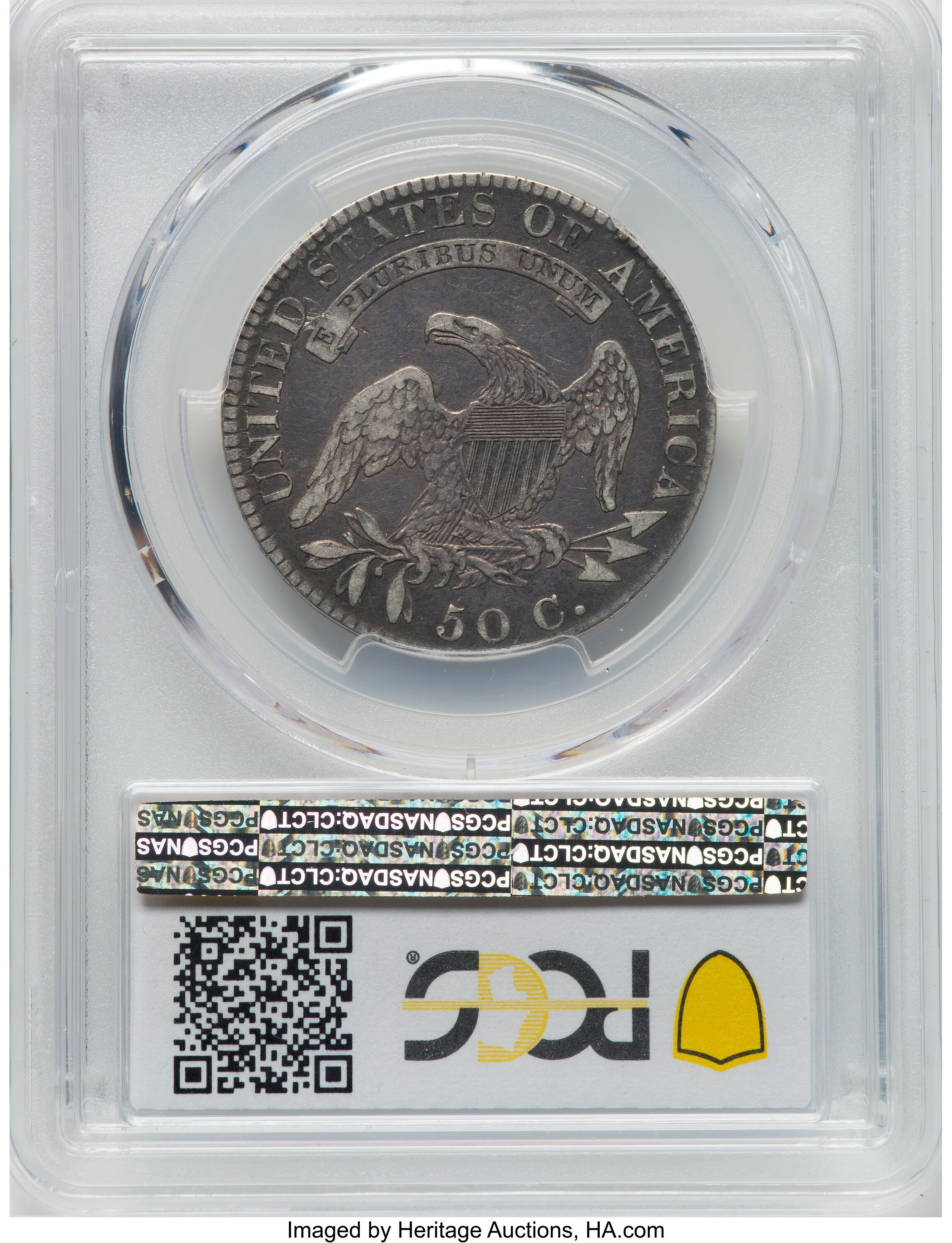 1819/8 50c Large 9, Pointed 1s, O-105 AG3 CAC thumbnail 8