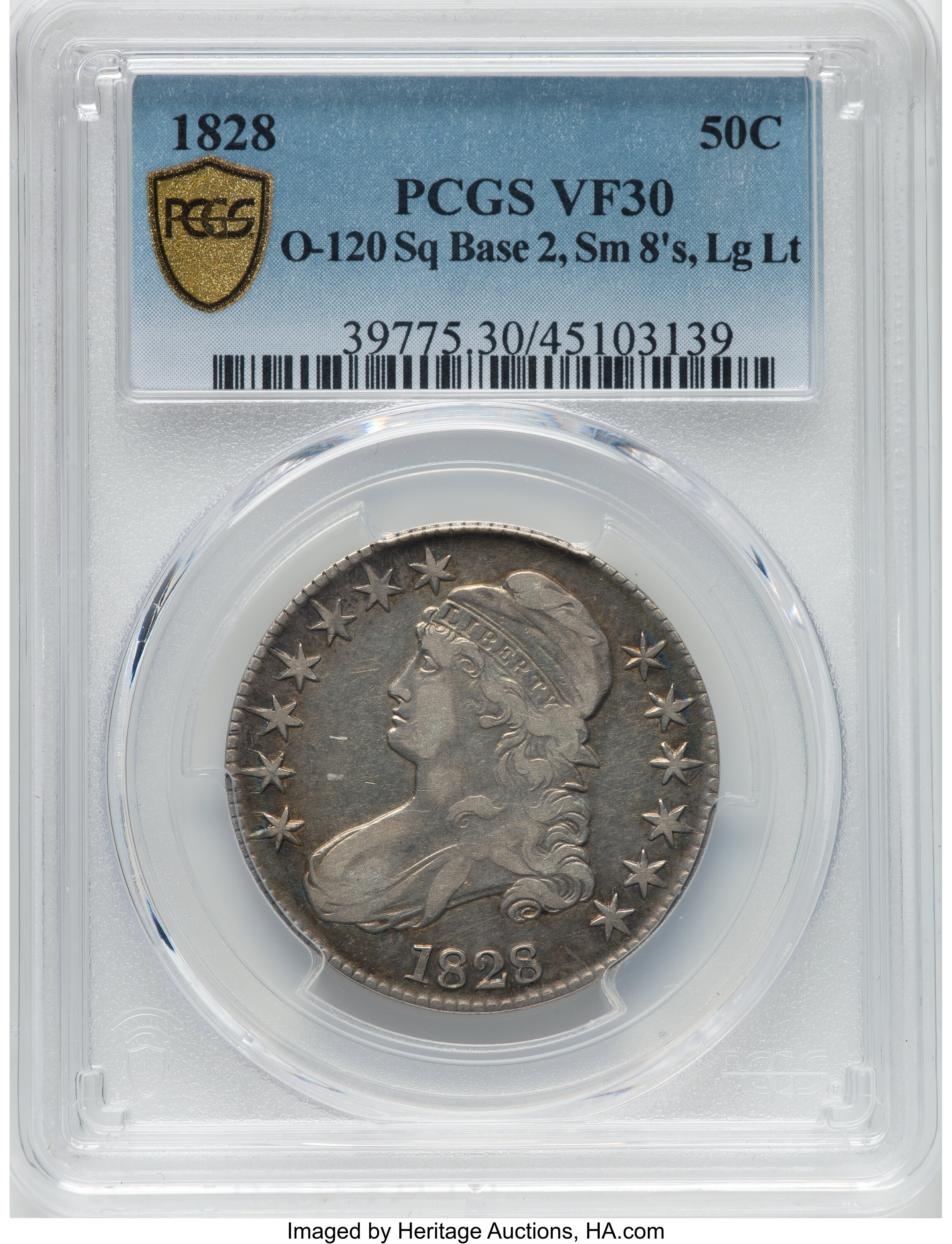 1828 50c Square Base 2, Small 8s, Large Letters, O-120 AG3 thumbnail 12