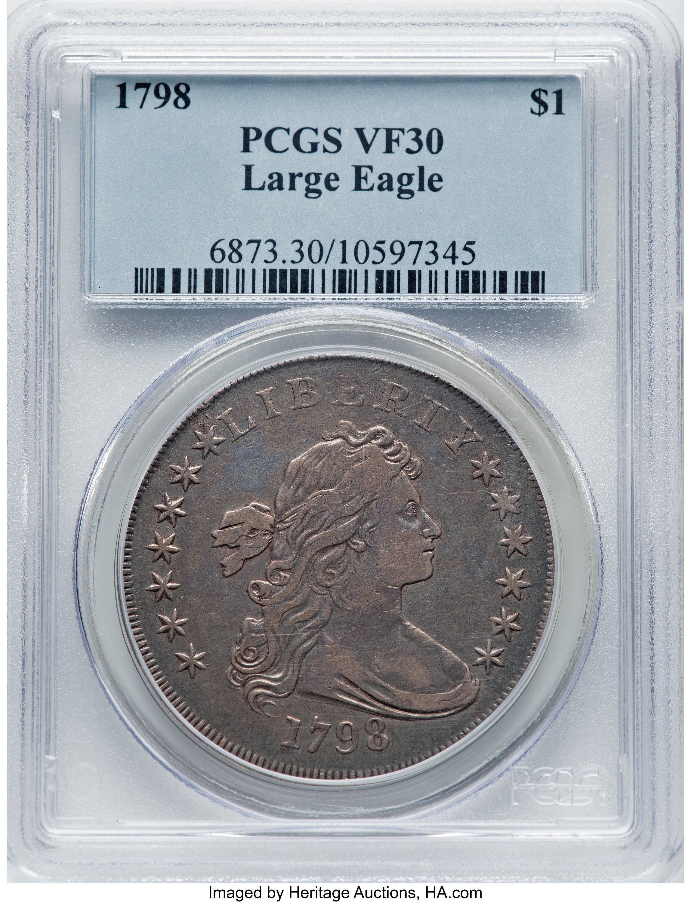 1798 $1  Large Eagle, Pointed 9, Close Date, B-9, BB-121 VG10 thumbnail 14