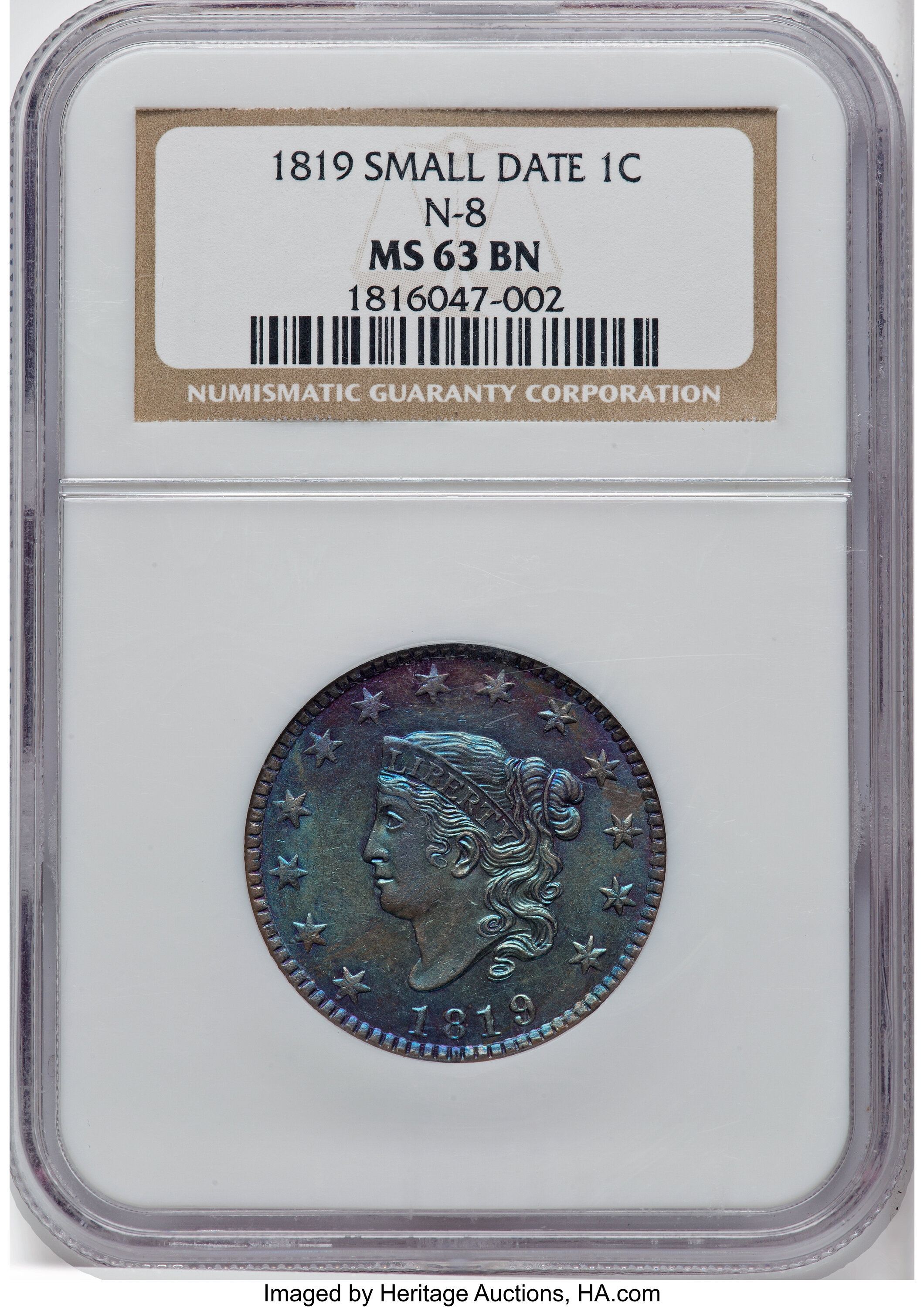 1819 1c Small Date, N-8 MS BN VF35 BN thumbnail 24