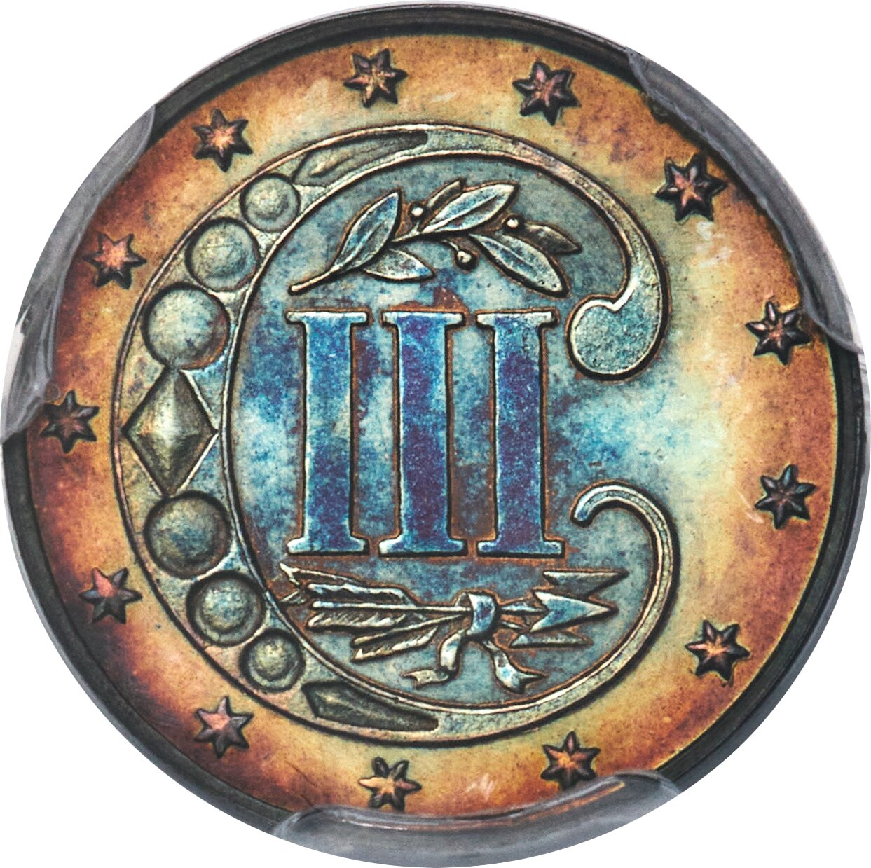 1869 3cS Wide Date PR65 thumbnail 3