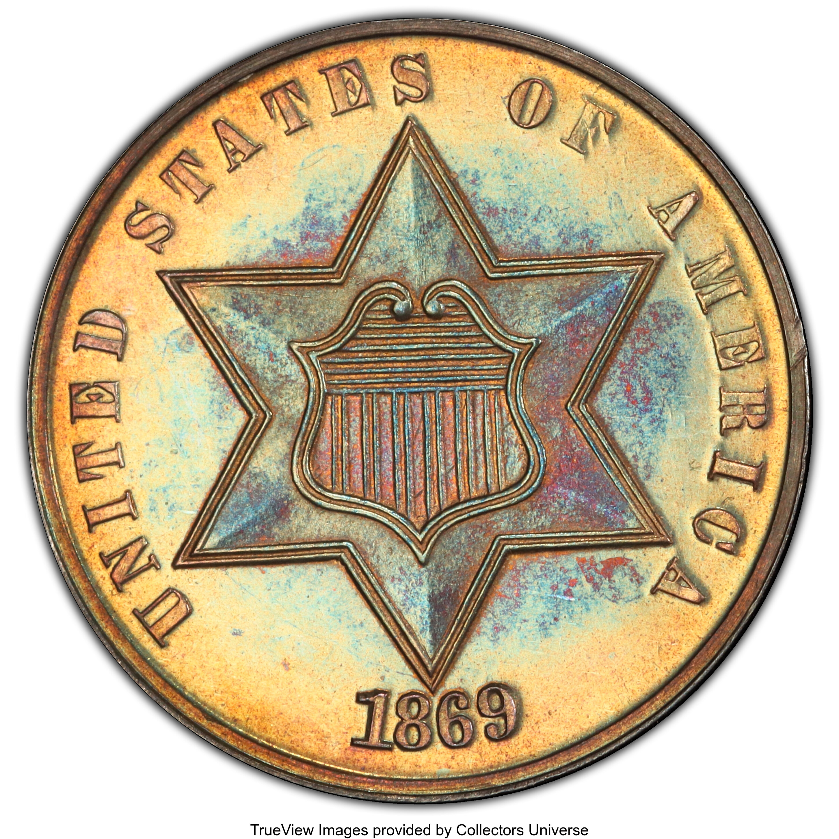1869 3cS Wide Date PR65 thumbnail 4