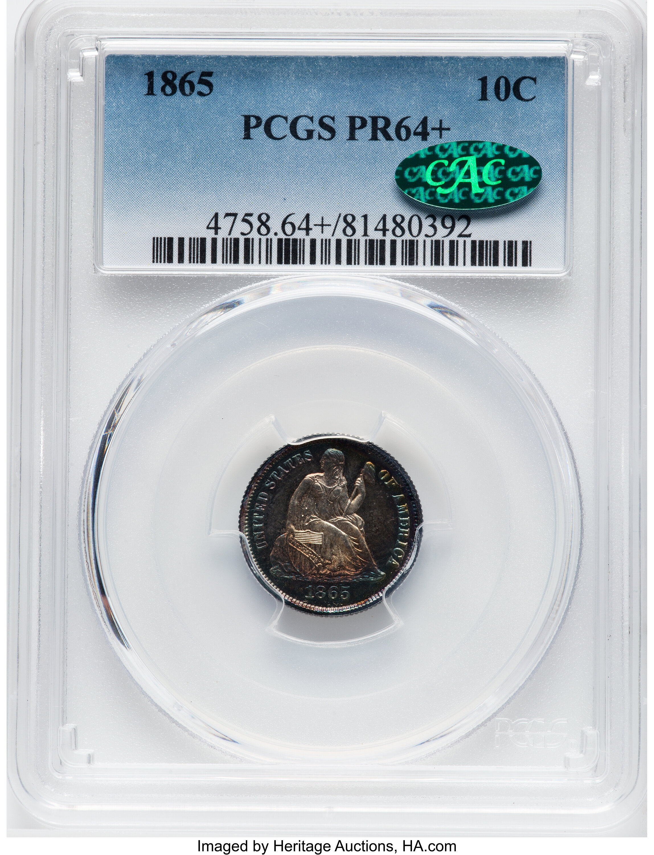 1865 10c AU53 thumbnail 23