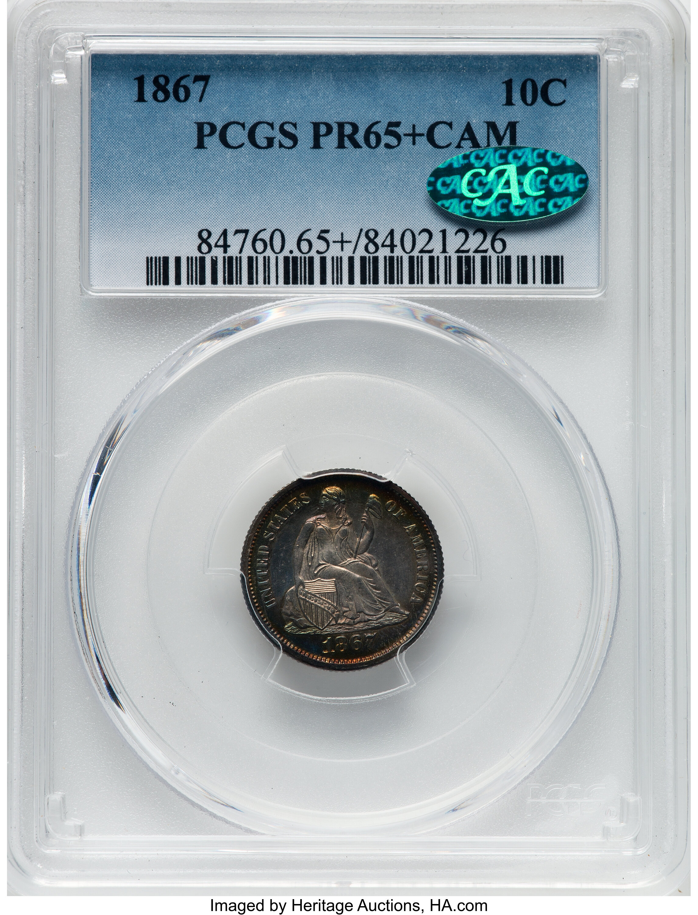 1867 10c PR CAM PR65 CAM thumbnail 6
