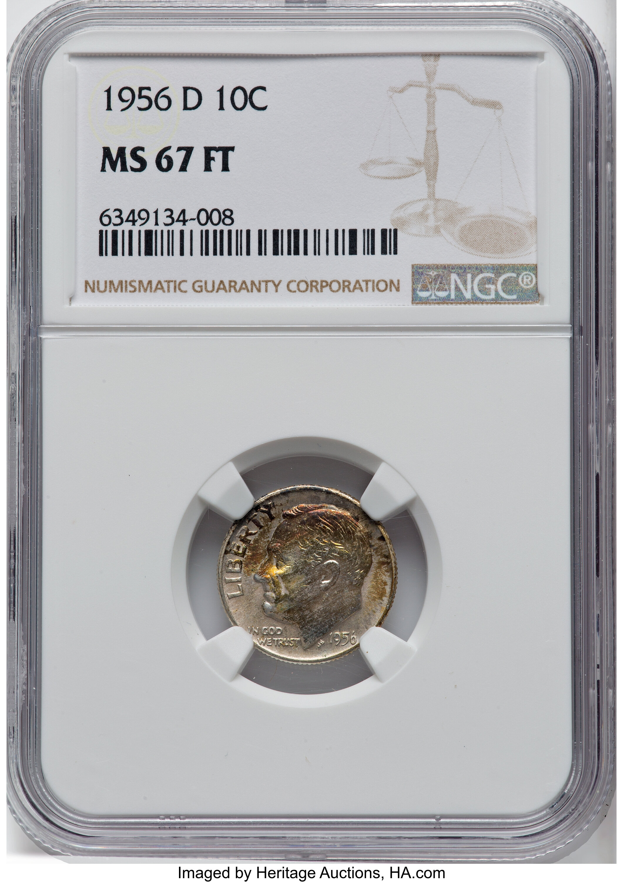 1956-D 10c MS FB MS67 FB CAC thumbnail 6