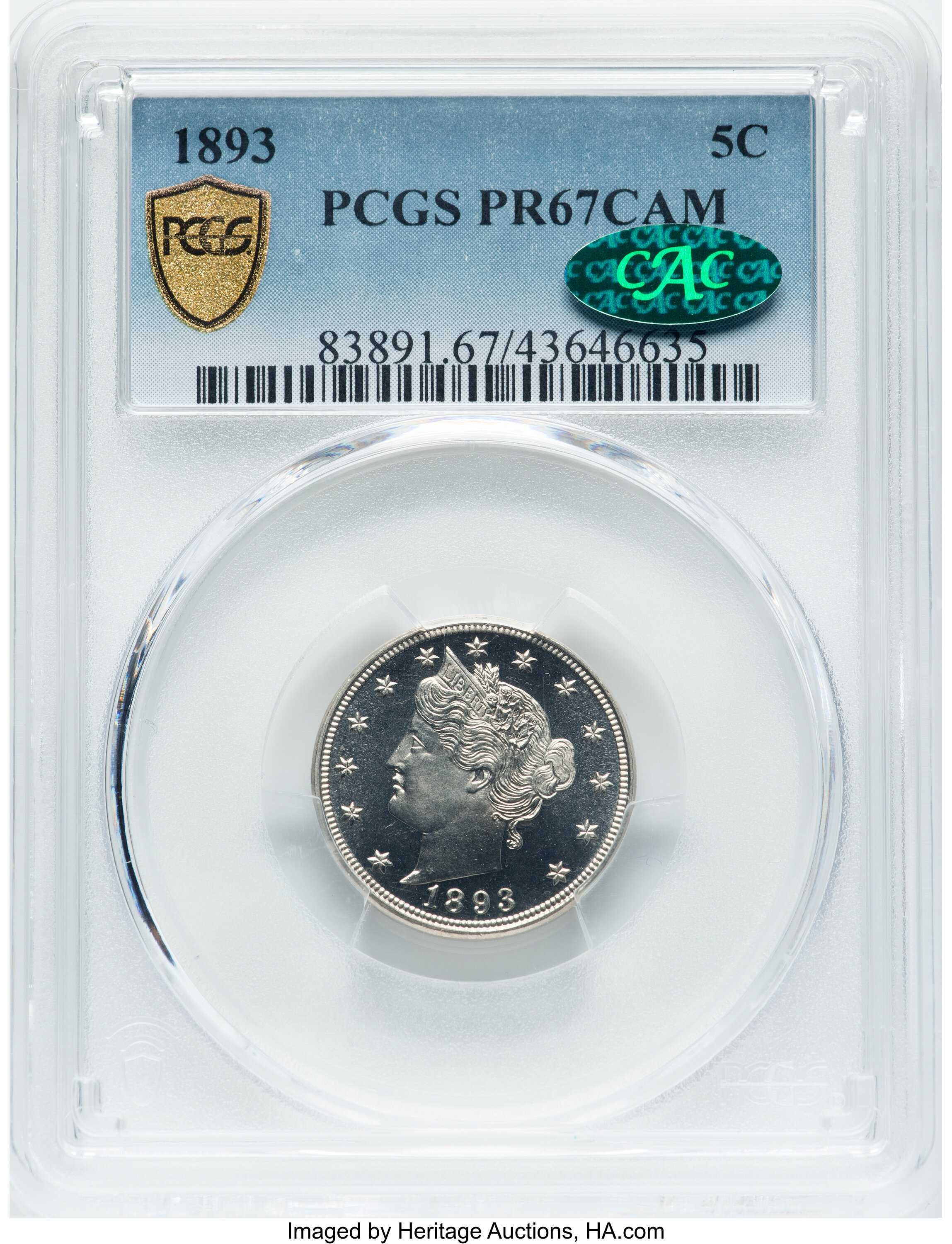 1893 5c PR CAM PR67 CAM thumbnail 7