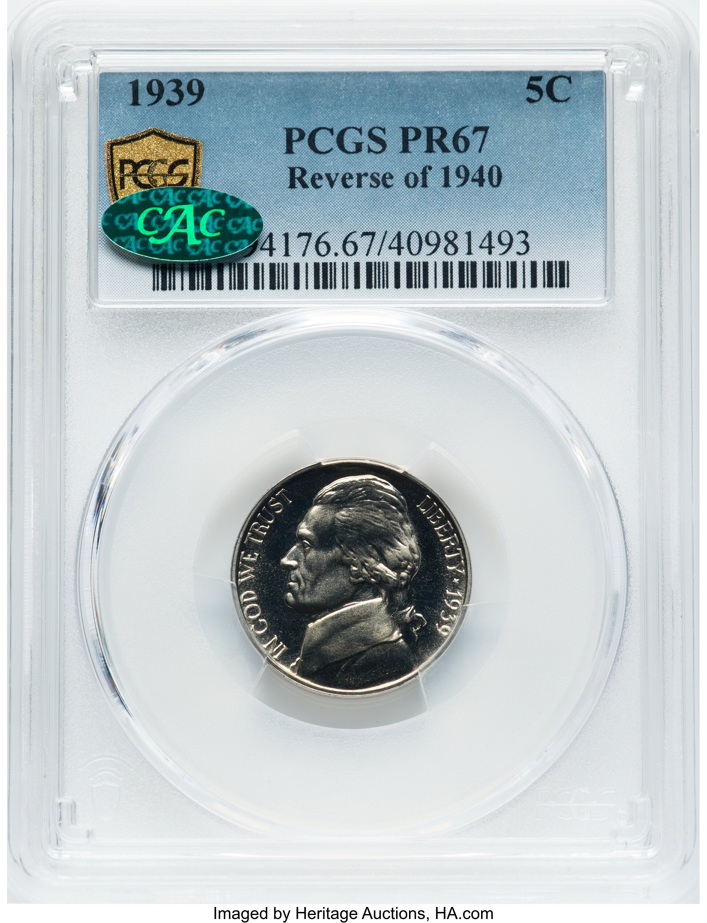 1939 5c Reverse of 1940 PR67 thumbnail 8