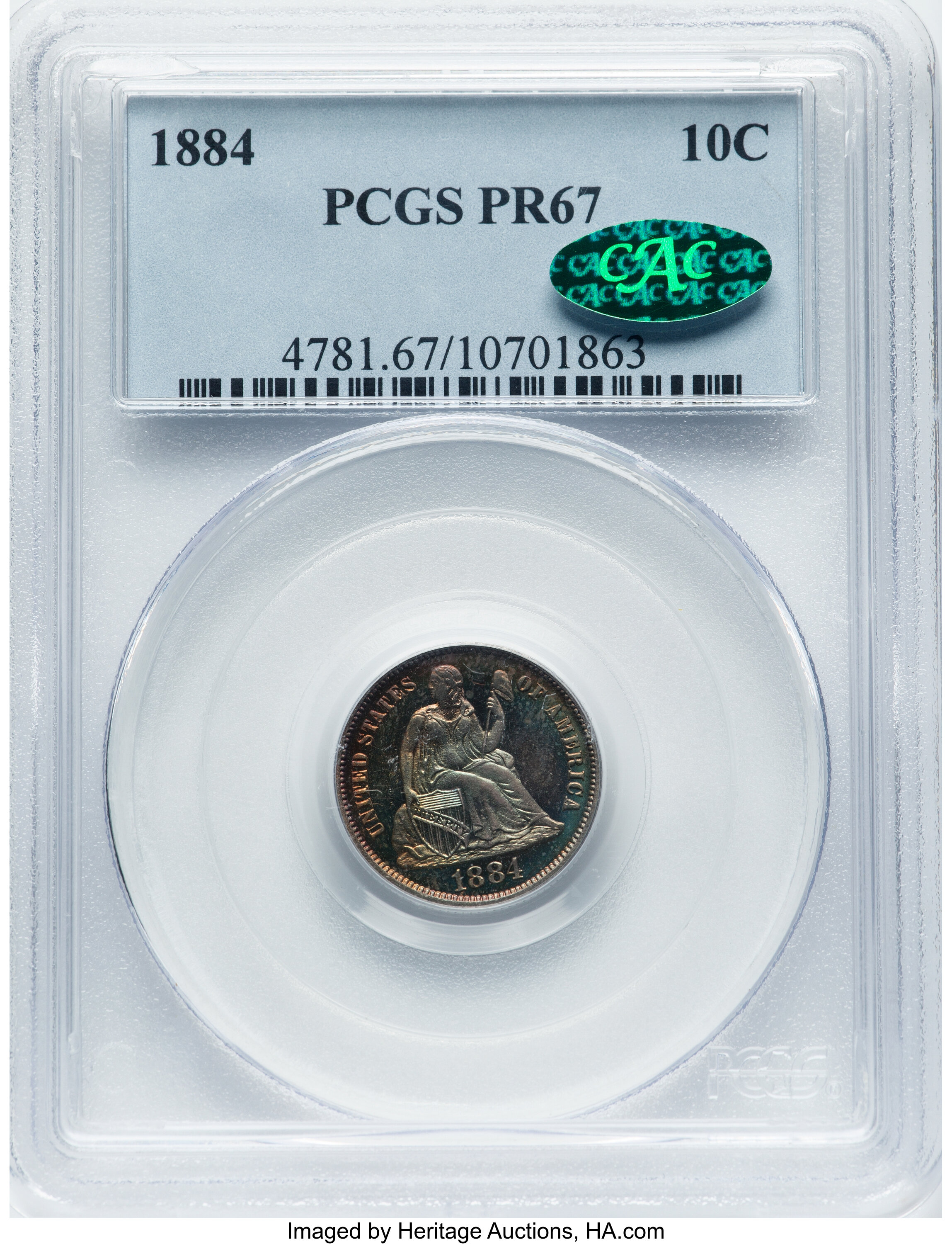 1884 10c PR67 thumbnail 8
