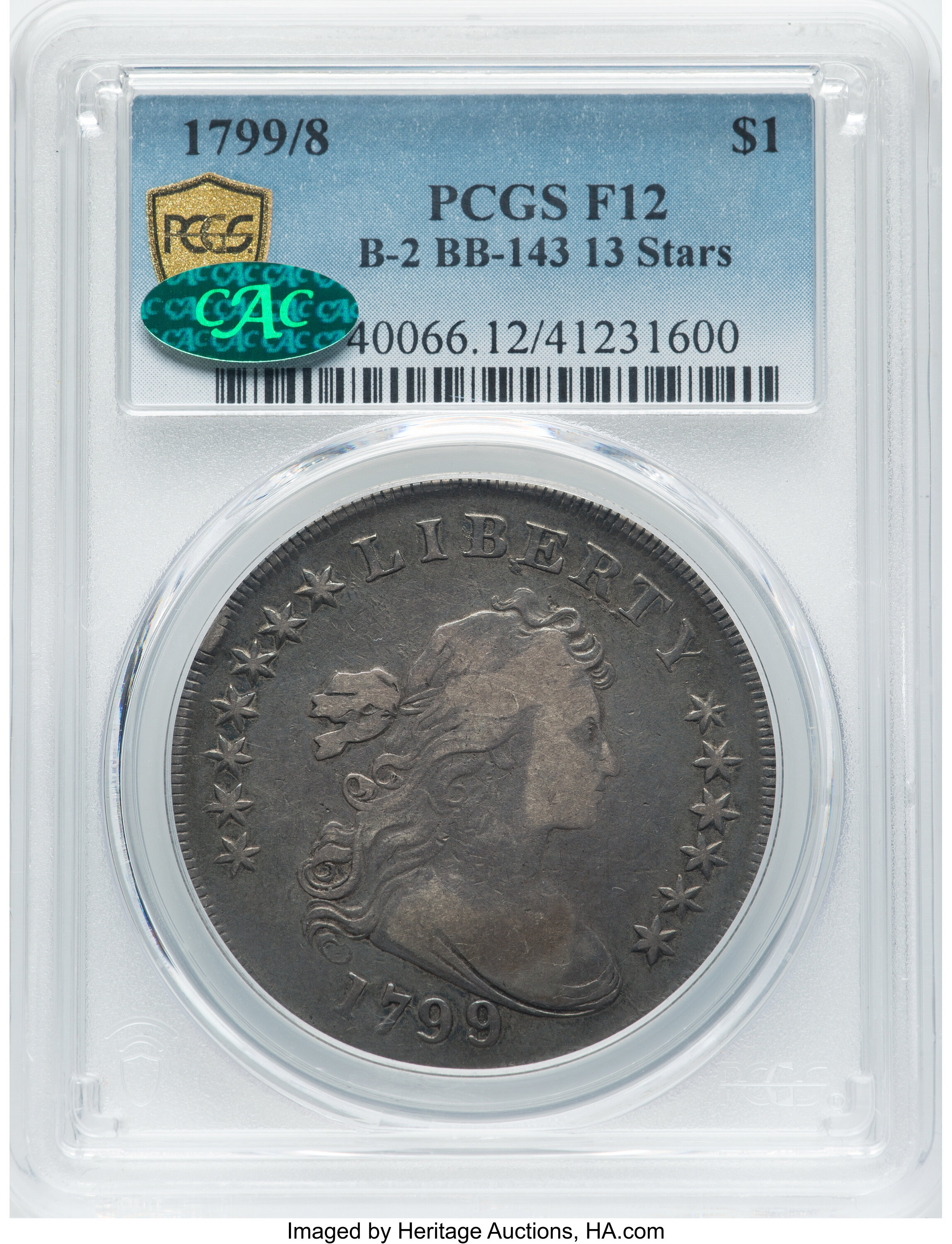 1799/8 $1  13 Stars Reverse, B-2, BB-143 AG2 thumbnail 13
