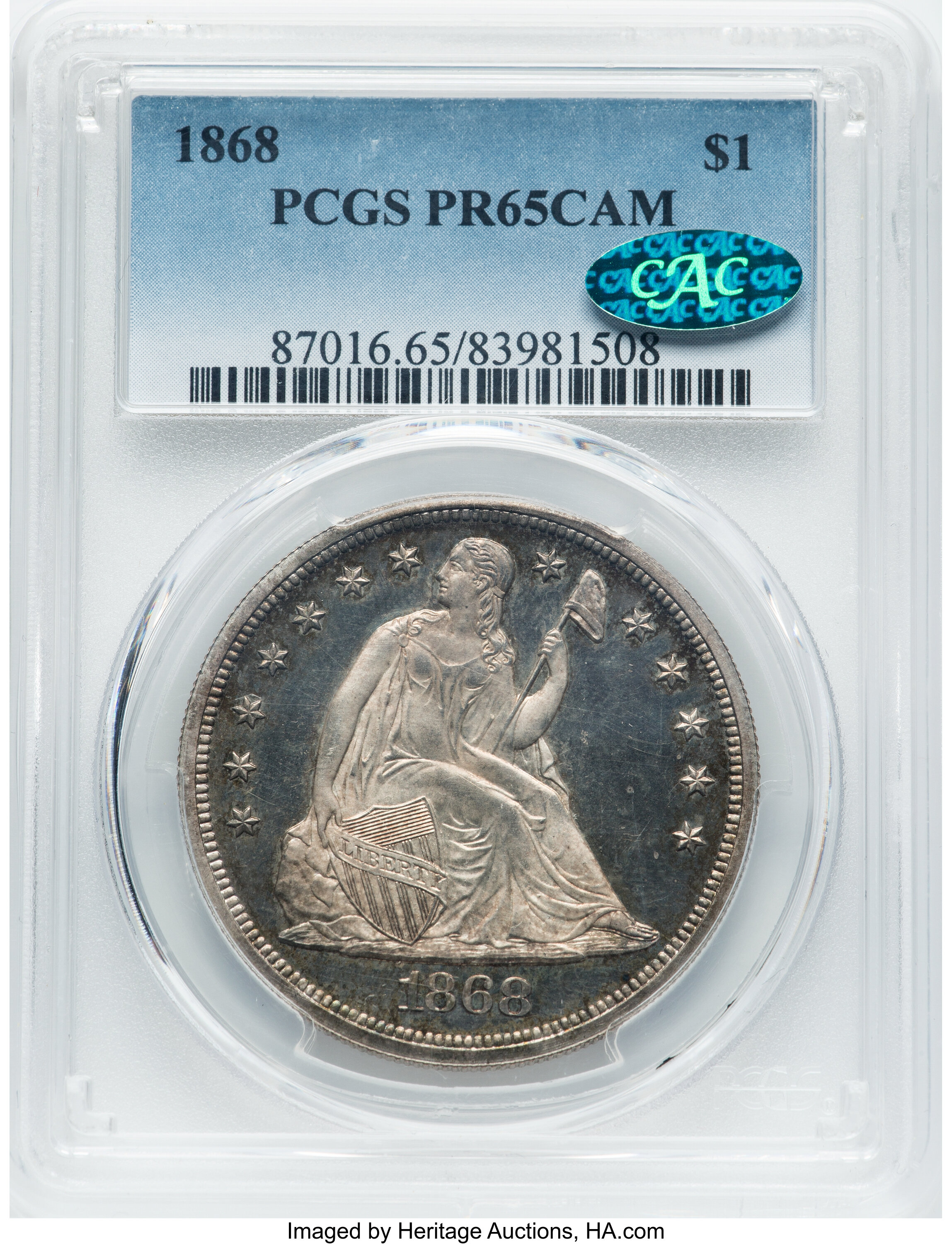 1868 $1  PR CAM PR65 CAM thumbnail 6