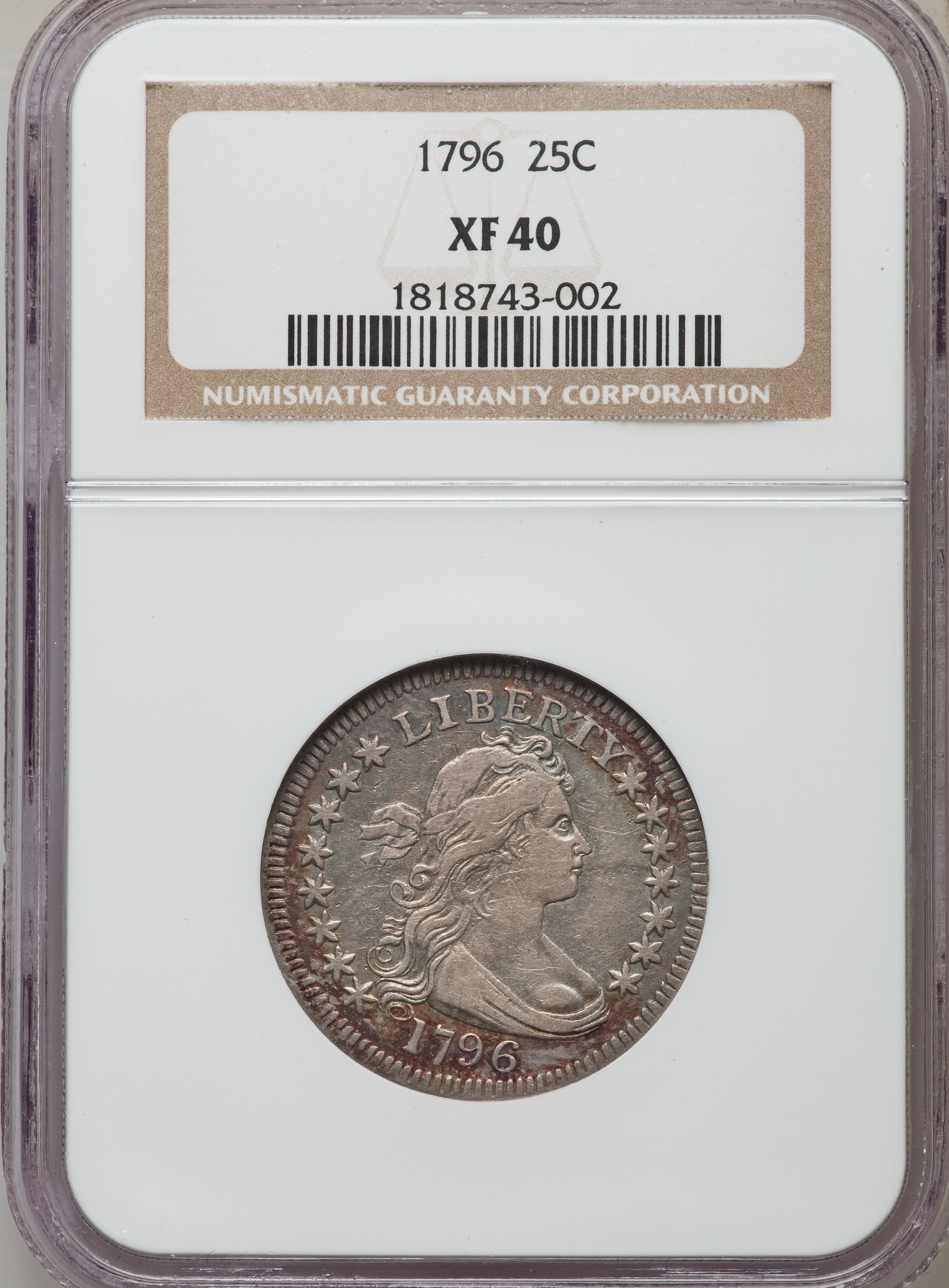 1796 25c B-1 XF40 CAC thumbnail 7