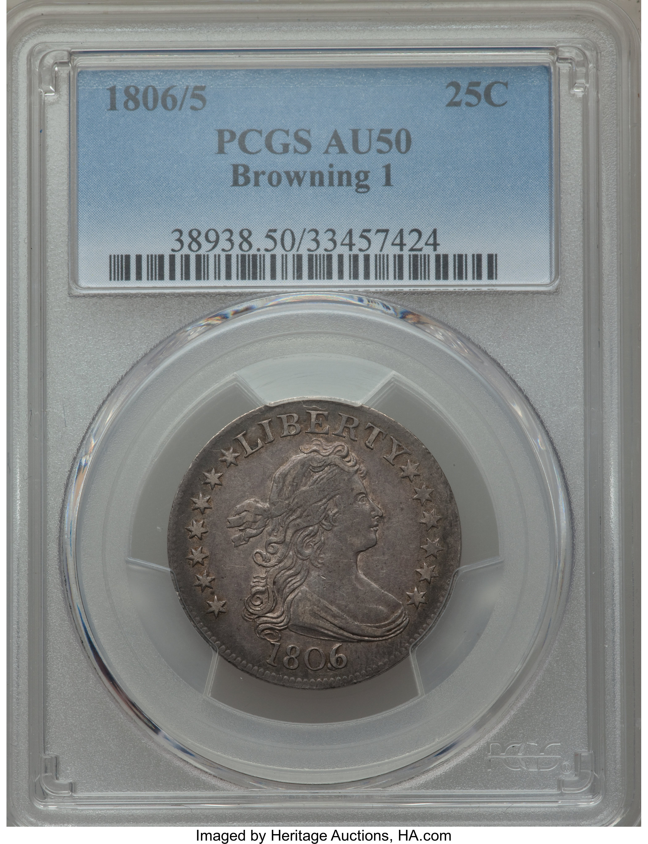 1806/5 25c B-1 AU50 thumbnail 4