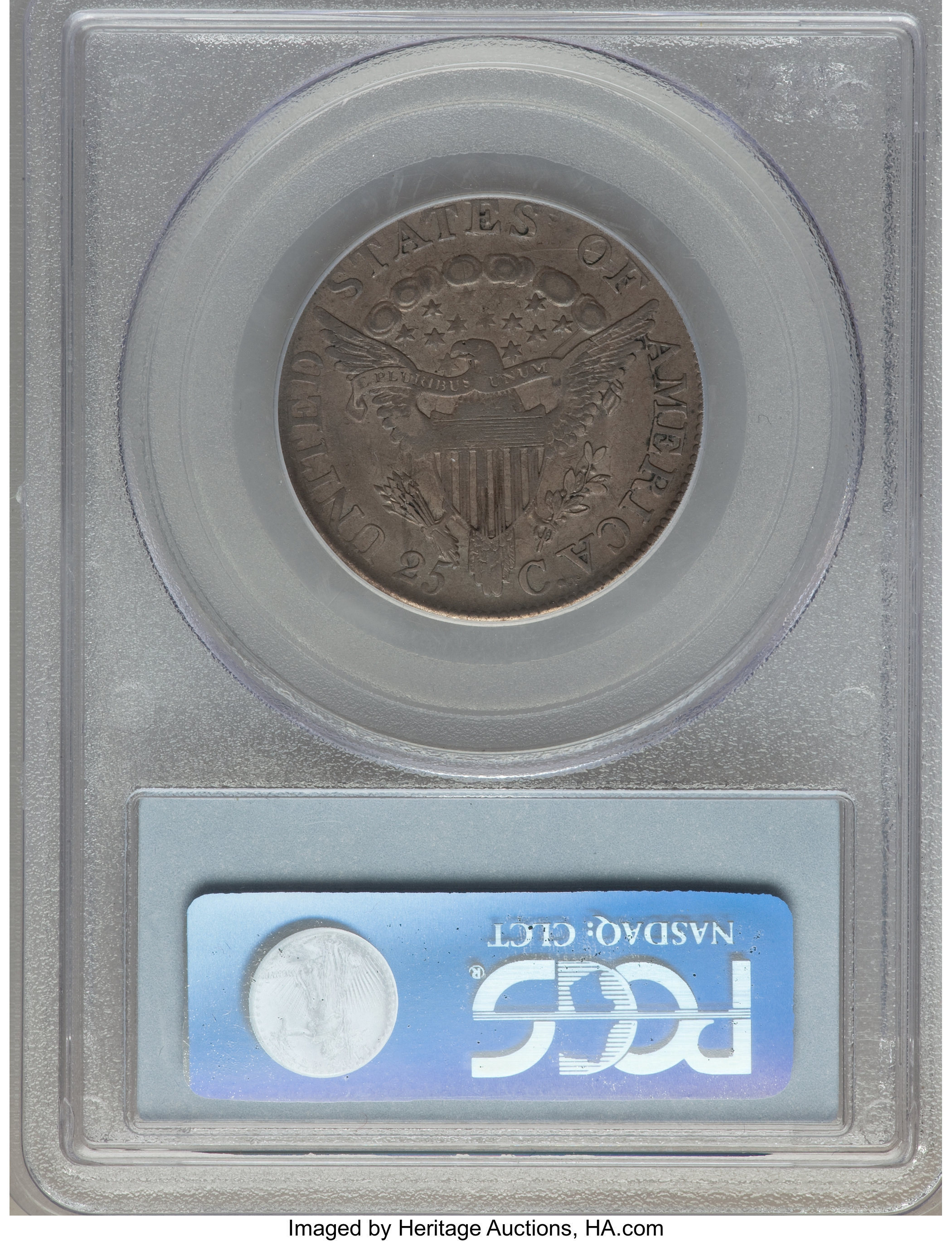 1806 25c B-9 VF35 CAC thumbnail 8