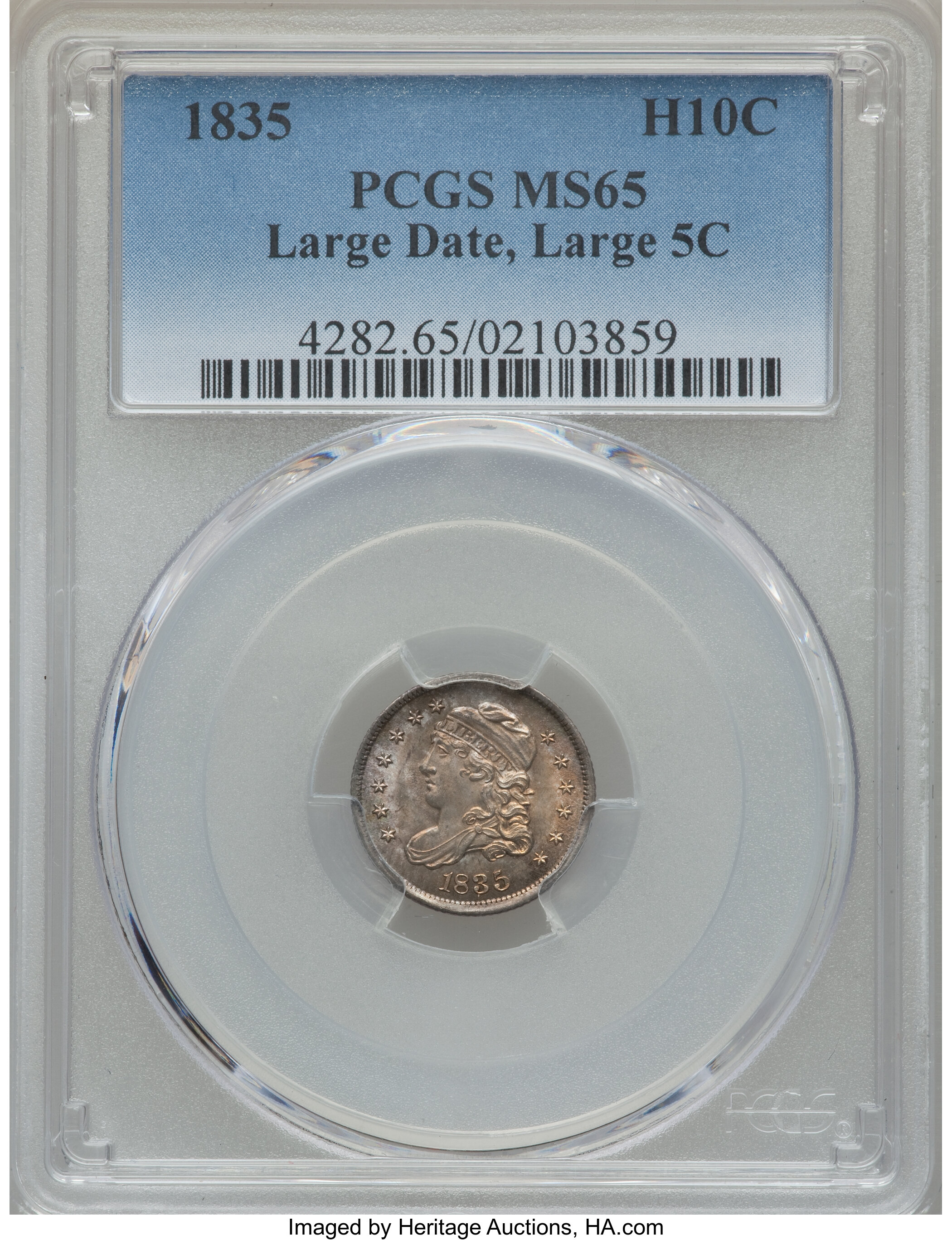 1835 H10c Large Date, Small 5c, LM-6 MS thumbnail 19