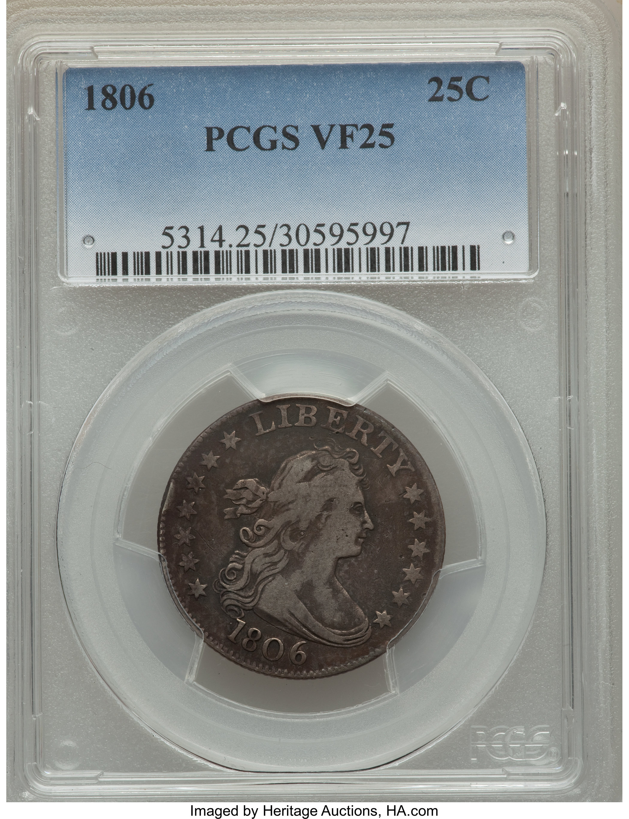 1806 25C B-9, R.1, VF25 PCGS. ...
