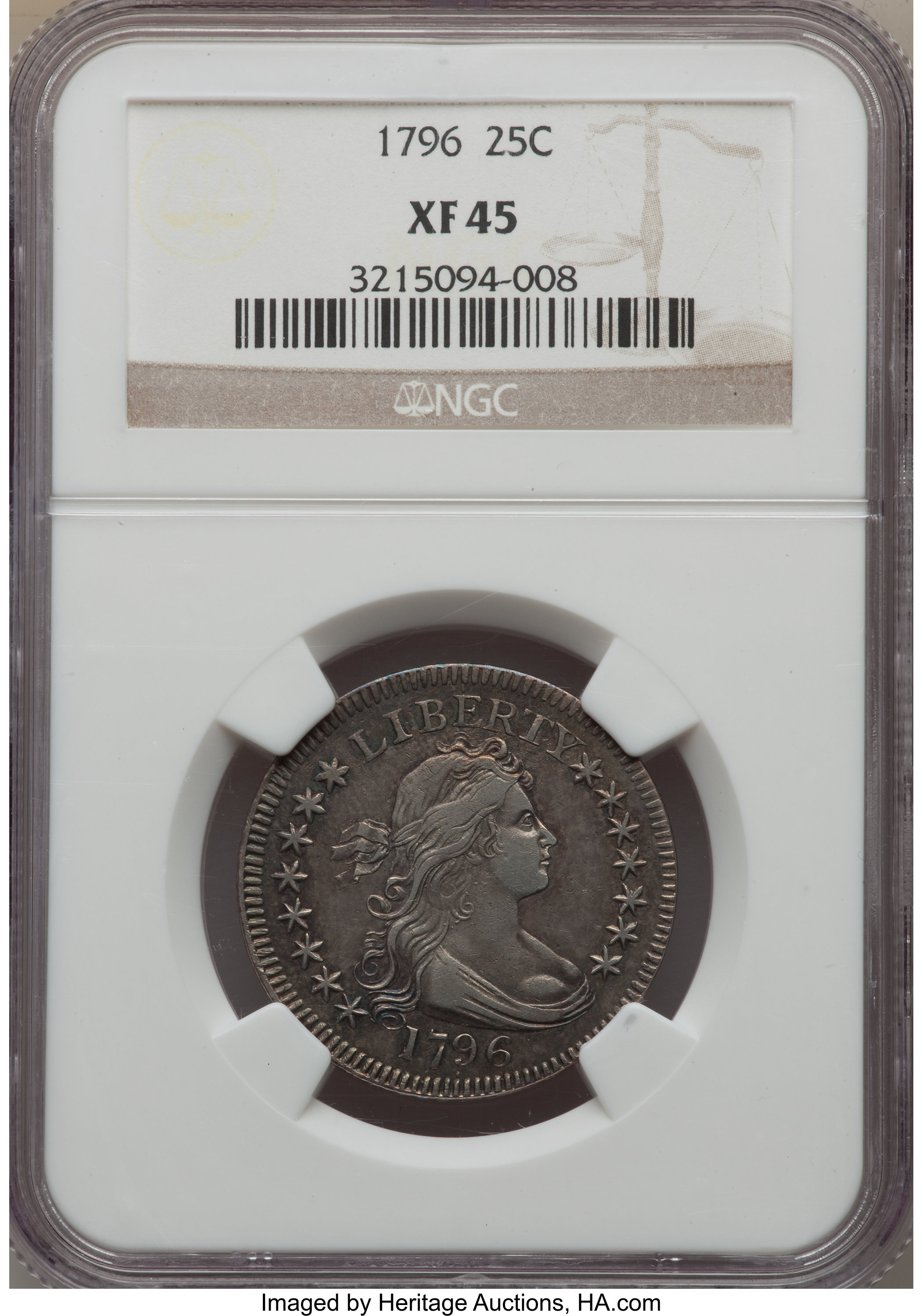 1796 25c B-1 XF45 CAC thumbnail 4