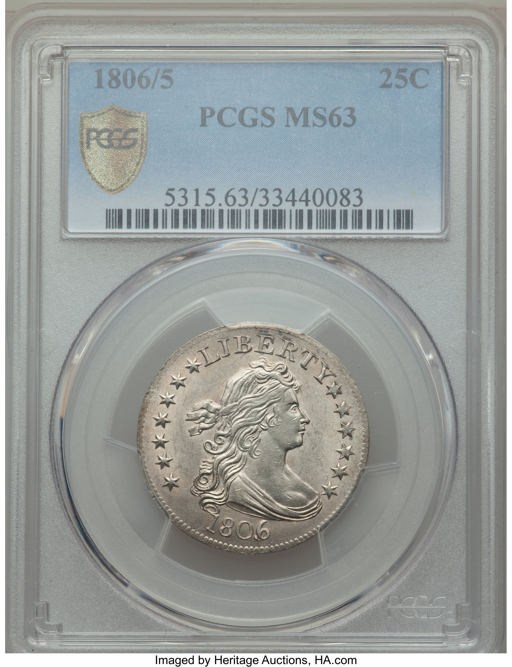 1806/5 25c MS65 CAC thumbnail 10