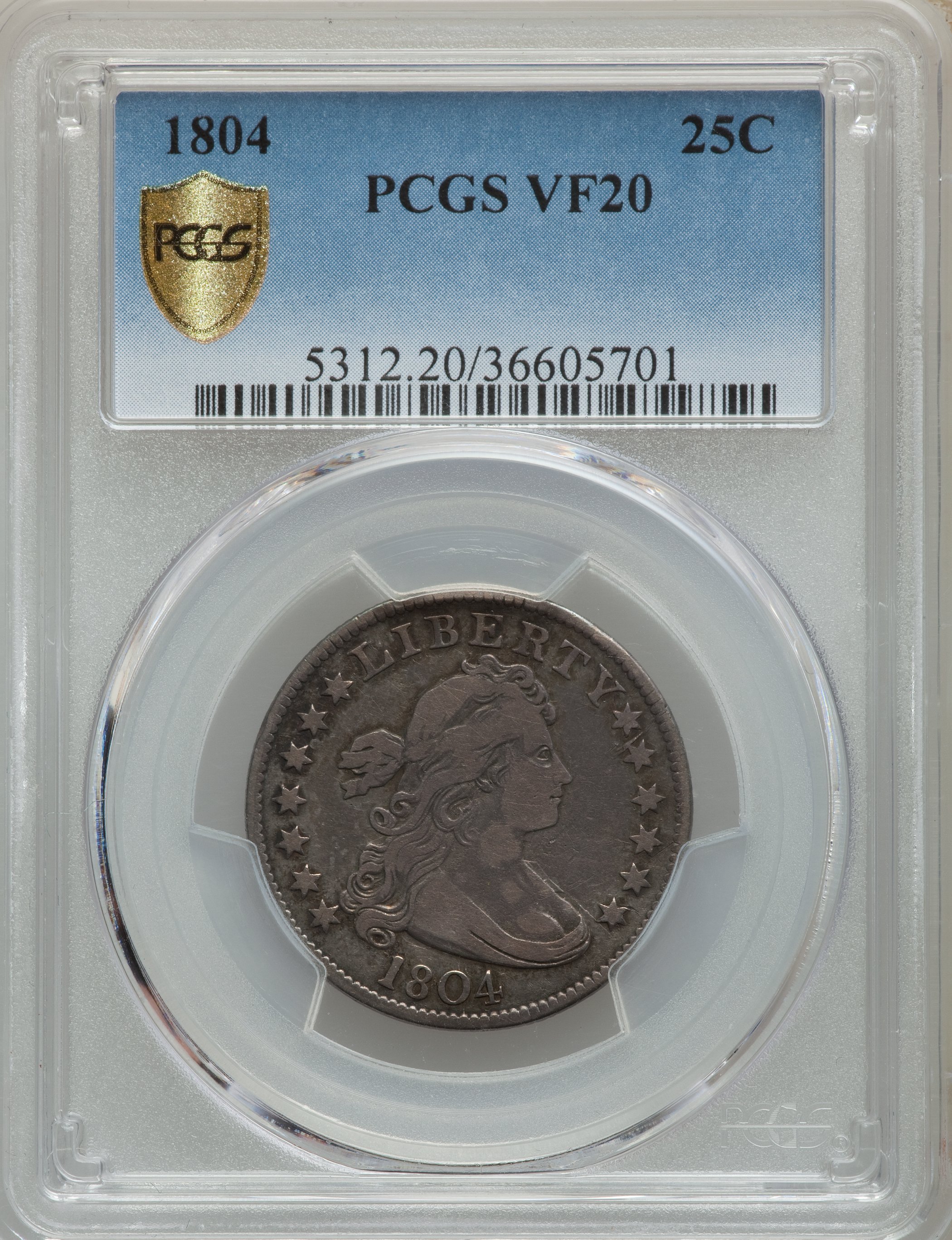 1804 25c B-1 VF20 thumbnail 4
