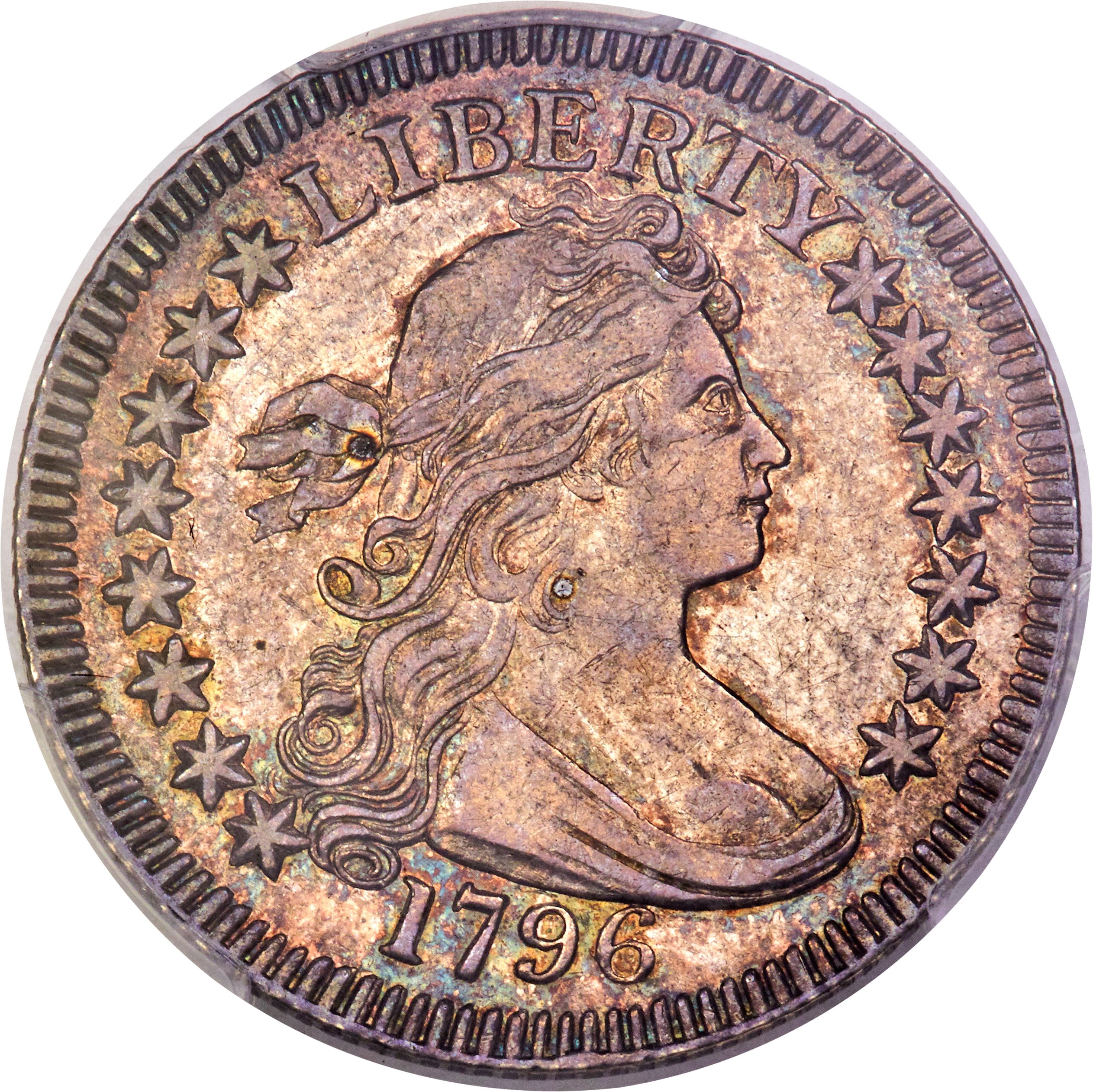 1796 25C B-2, R.3, AU53 PCGS. ...