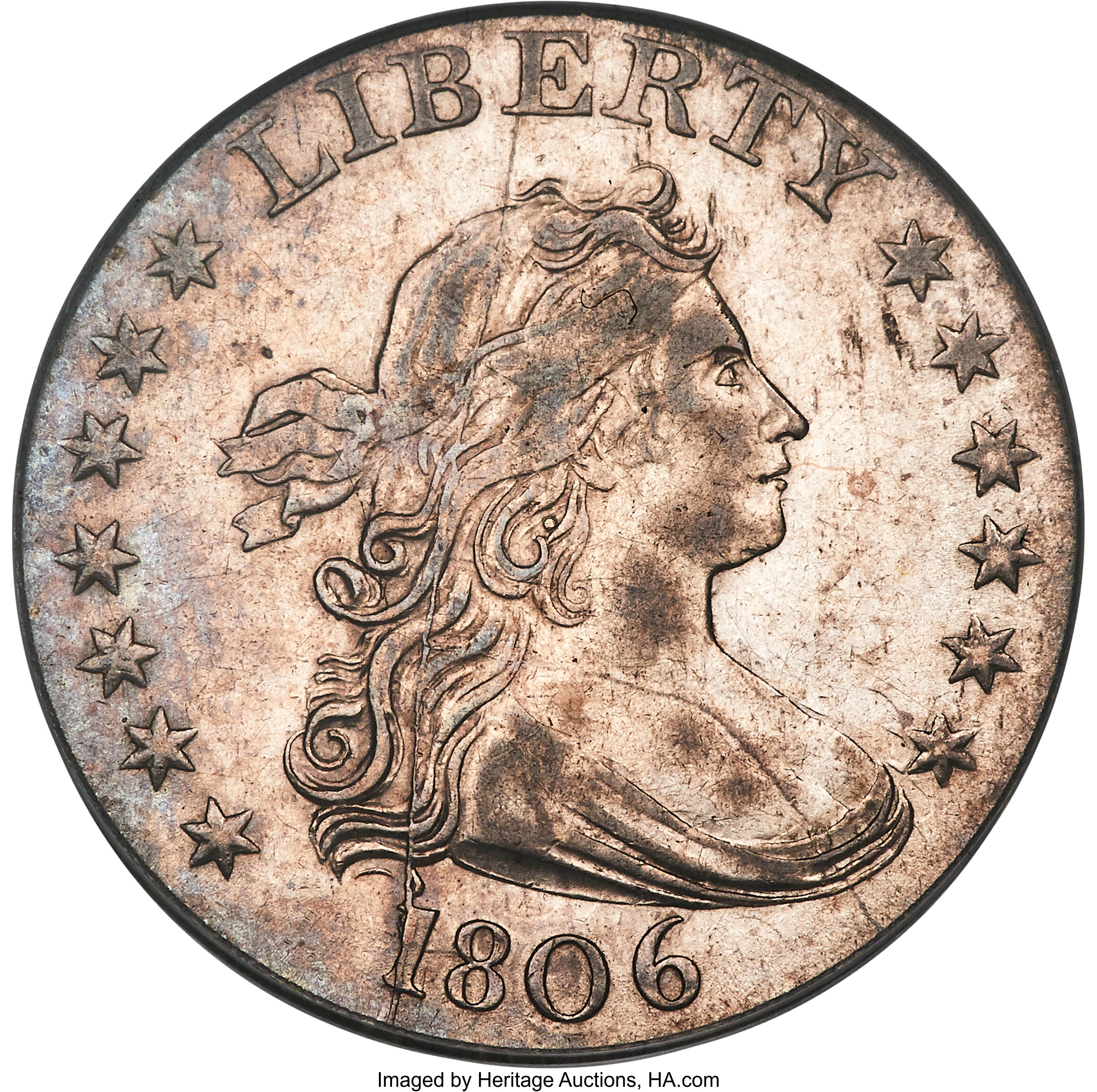 1806 25C B-9, R.1, AU53 PCGS. ...