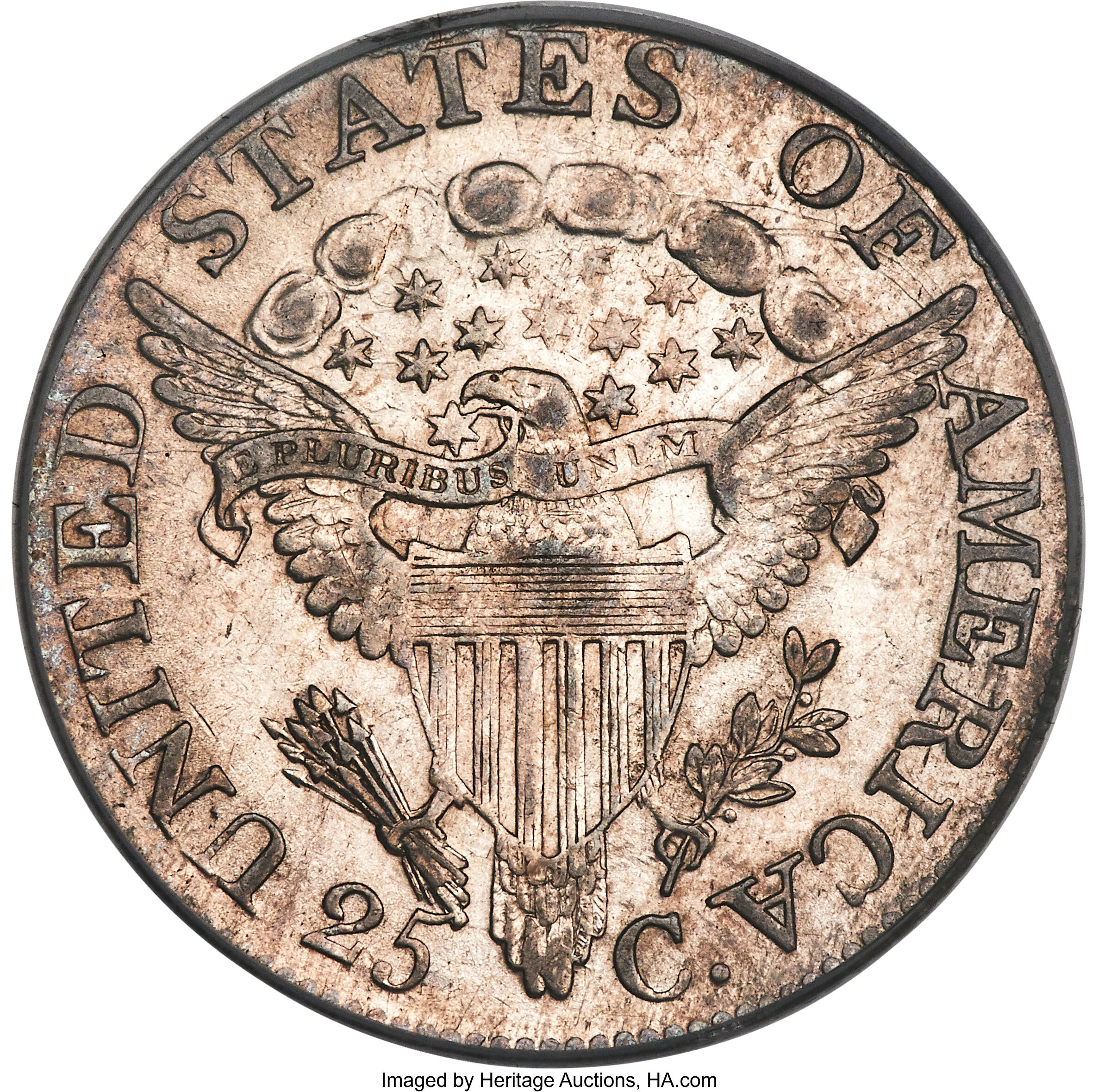 1806 25c B-9 VF35 CAC thumbnail 19