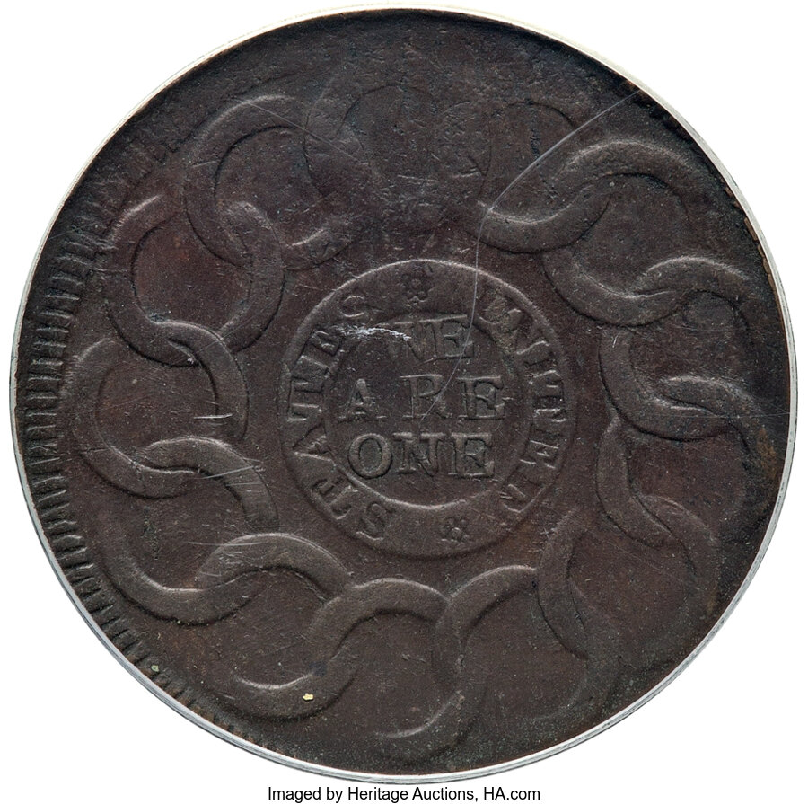1787 Fugio 1c 4 Cinquefoils, STATES UNITED, Newman 8-X MS BN VF35 BN thumbnail 19