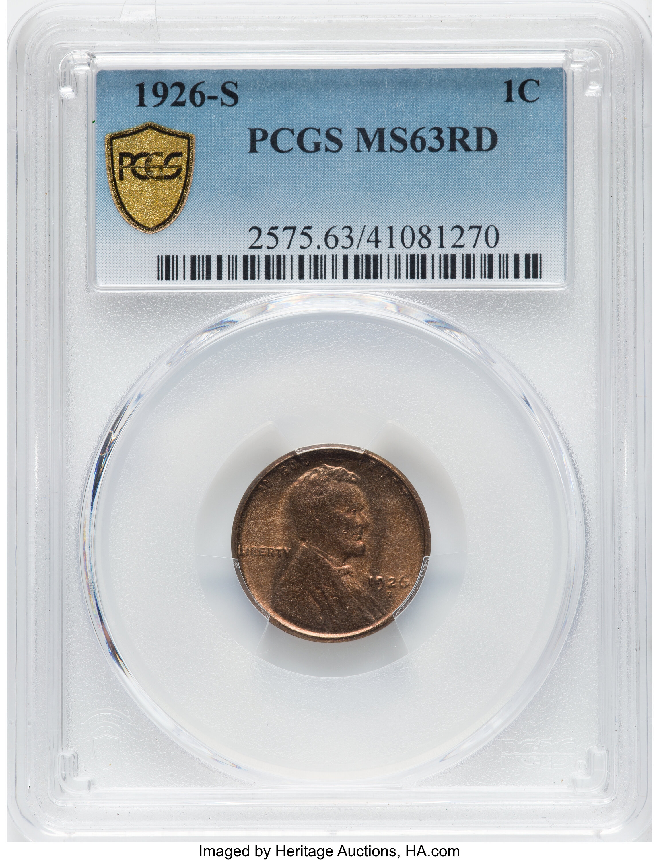 1926-S 1c MS RD MS63 RD CAC thumbnail 6