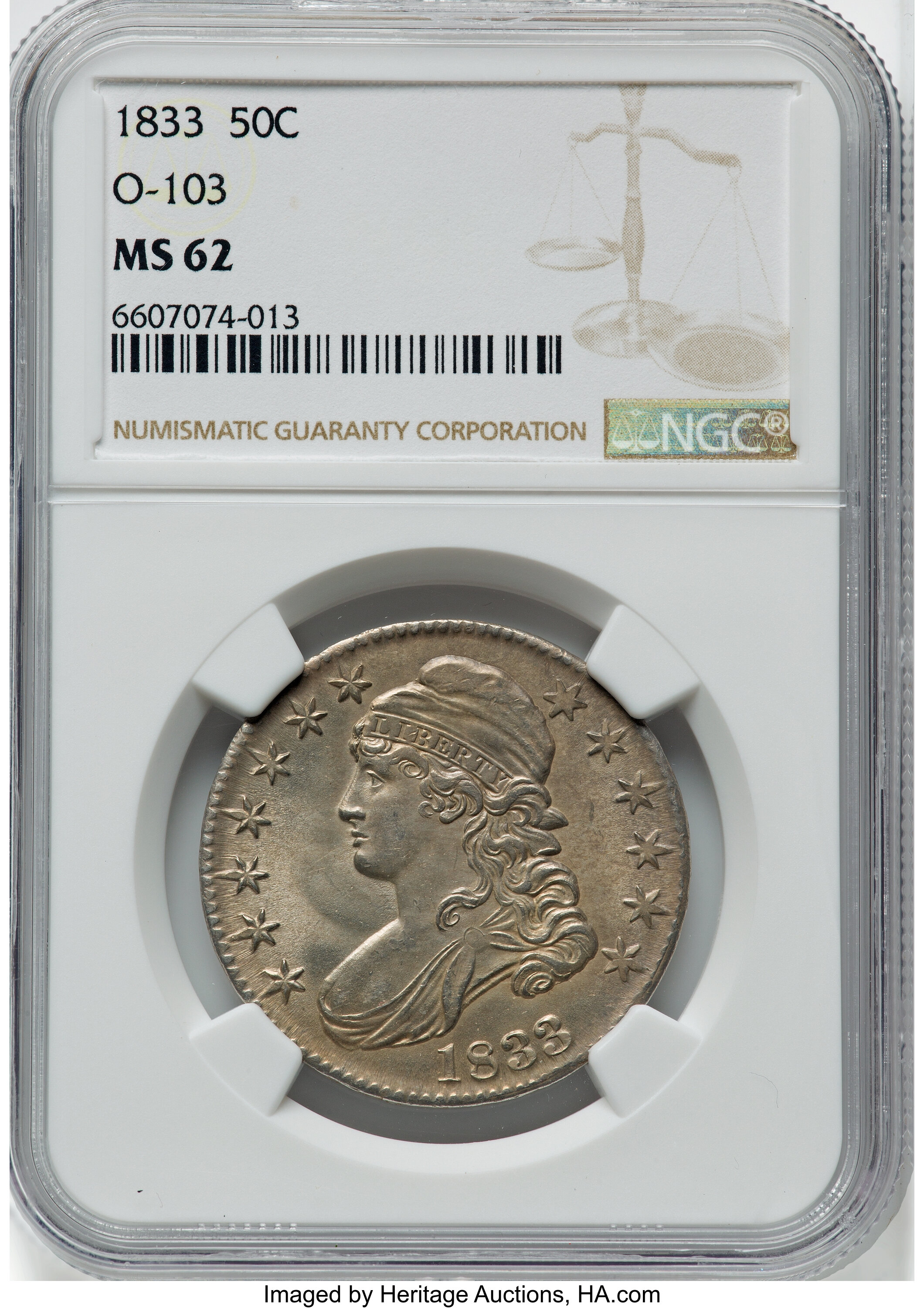 1833 50c O-103 MS62 thumbnail 4