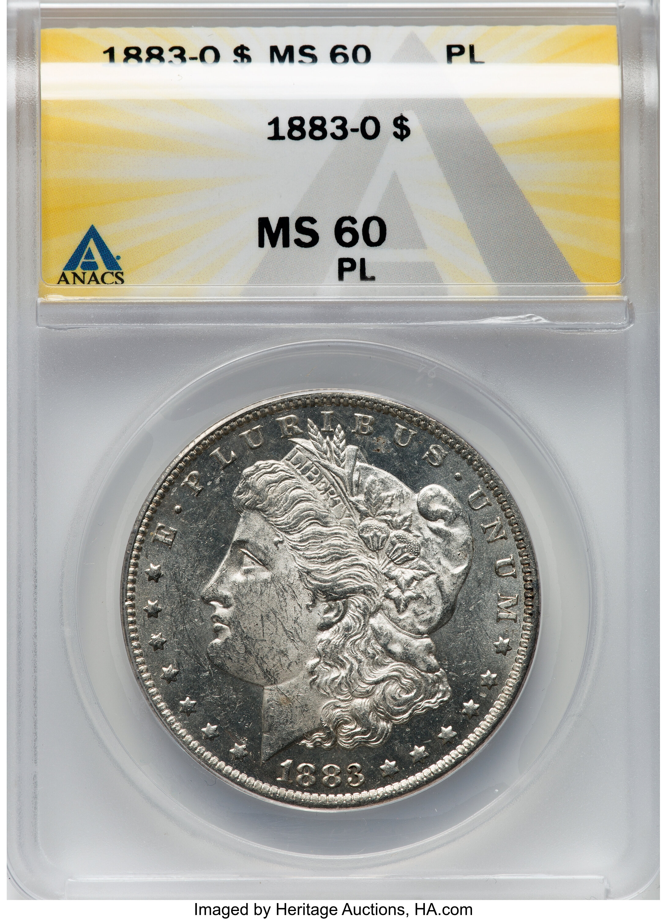 1883-O $1 MS60 Prooflike ANACS. Mintage 8,725,000. ...