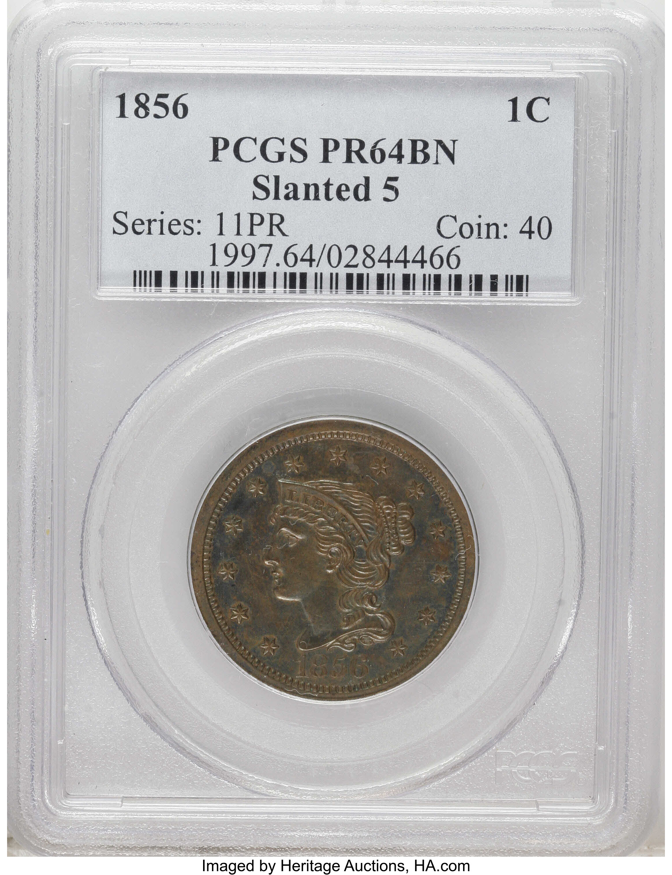 1856 1c Slanted 5 PR BN PR62 BN thumbnail 24