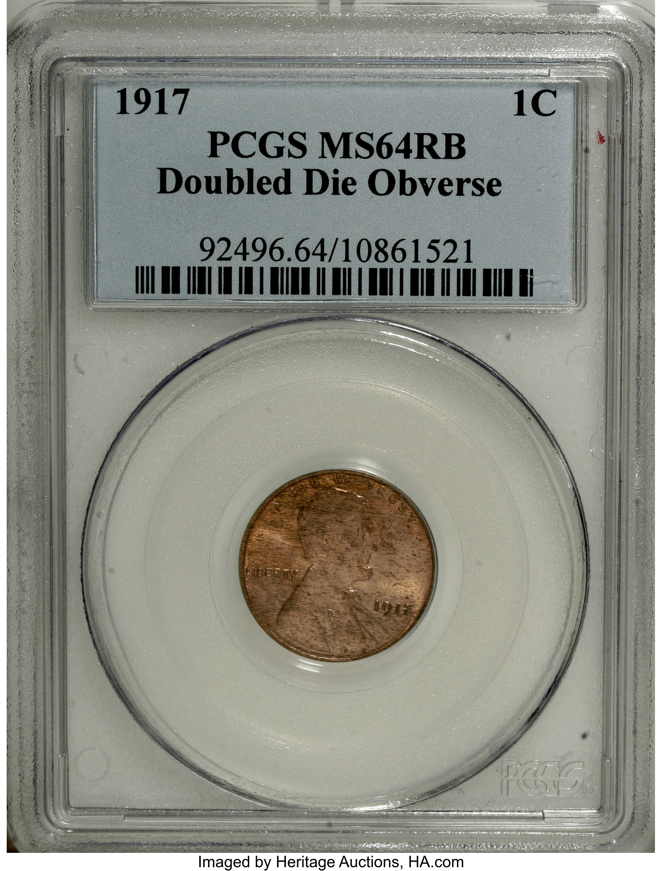 1917 1c Doubled Die Obverse MS RB MS64 RB thumbnail 12