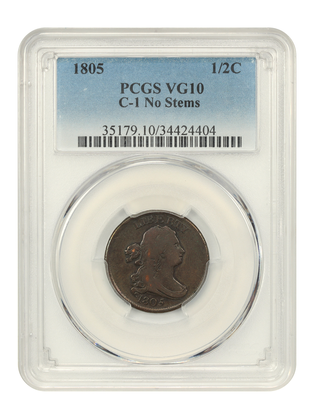 1805 1/2c Small 5, No Stems MS BN VG10 BN thumbnail 3