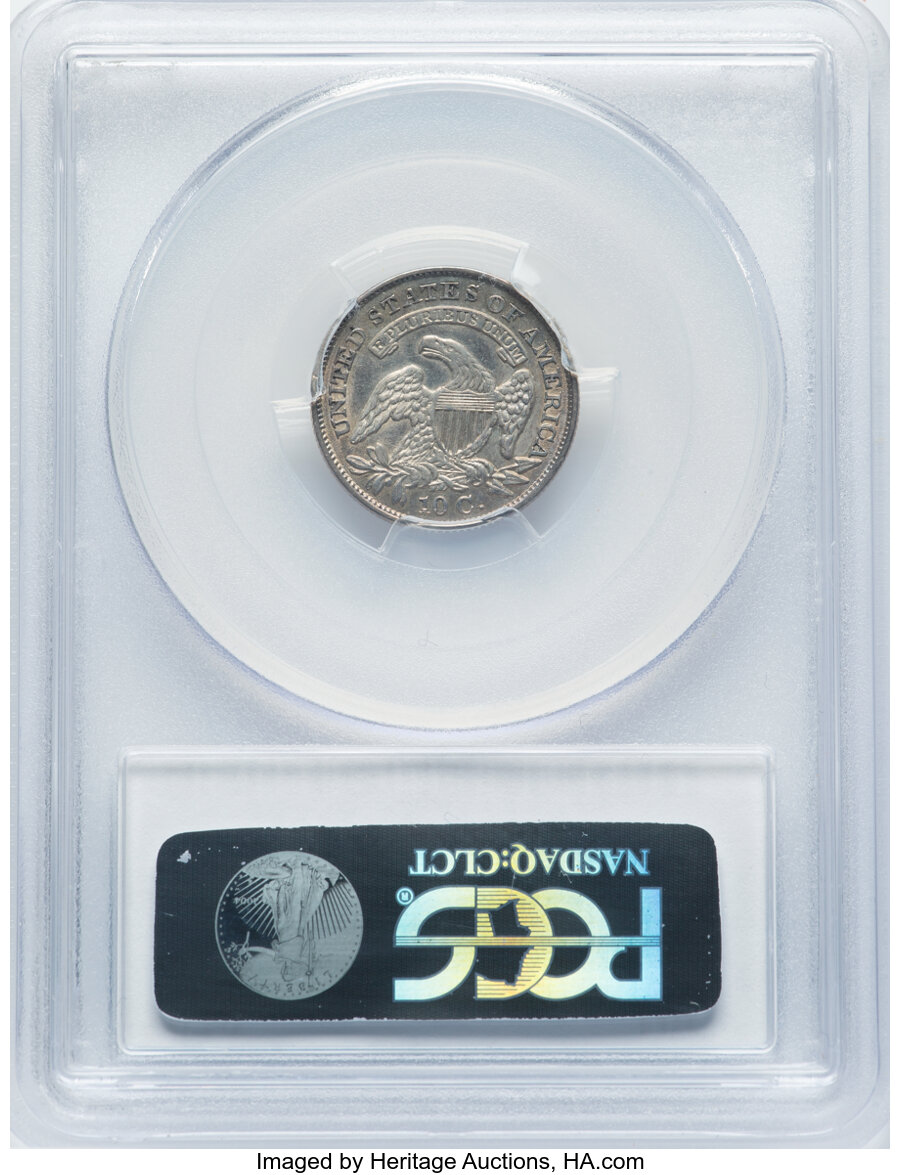 1829 10c Medium 10C AU53 CAC thumbnail 2