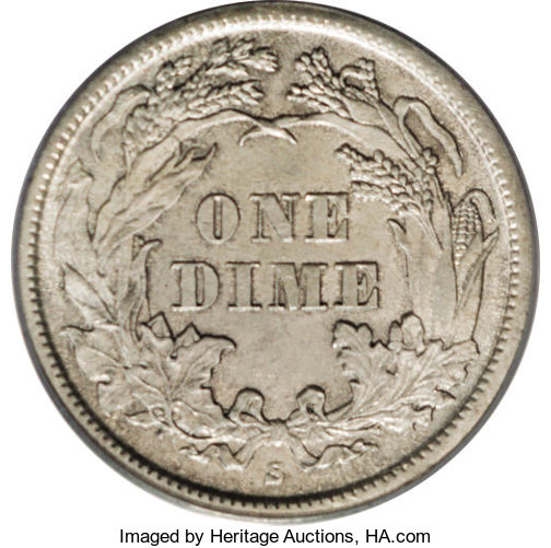 1861-S 10c MS63 thumbnail 5