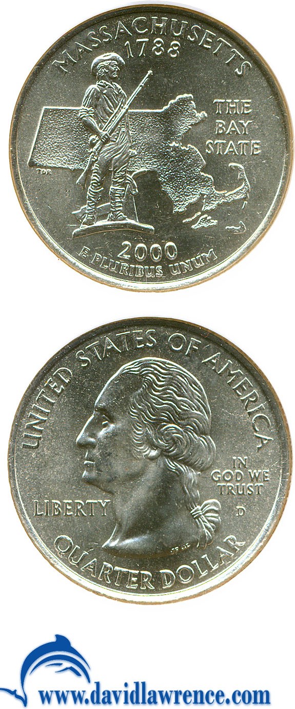 2000-D 25c Massachusetts AU55 thumbnail 23