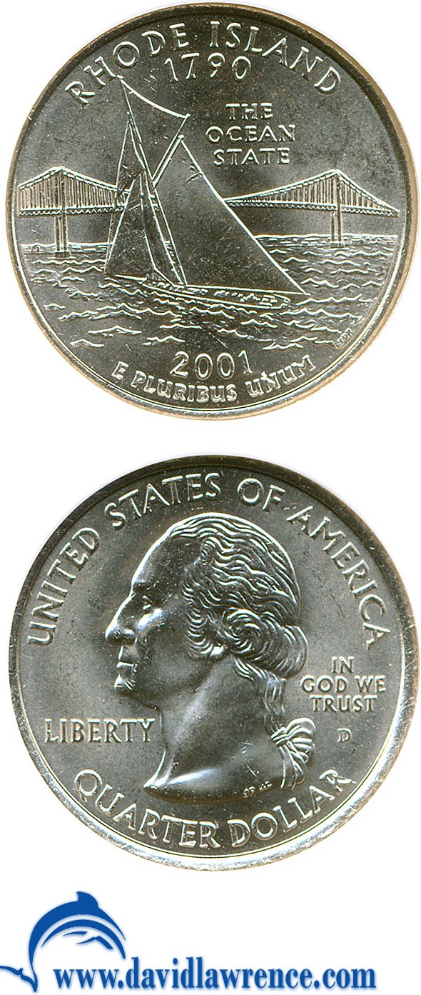 2001-D 25c Rhode Island AU50 thumbnail 8