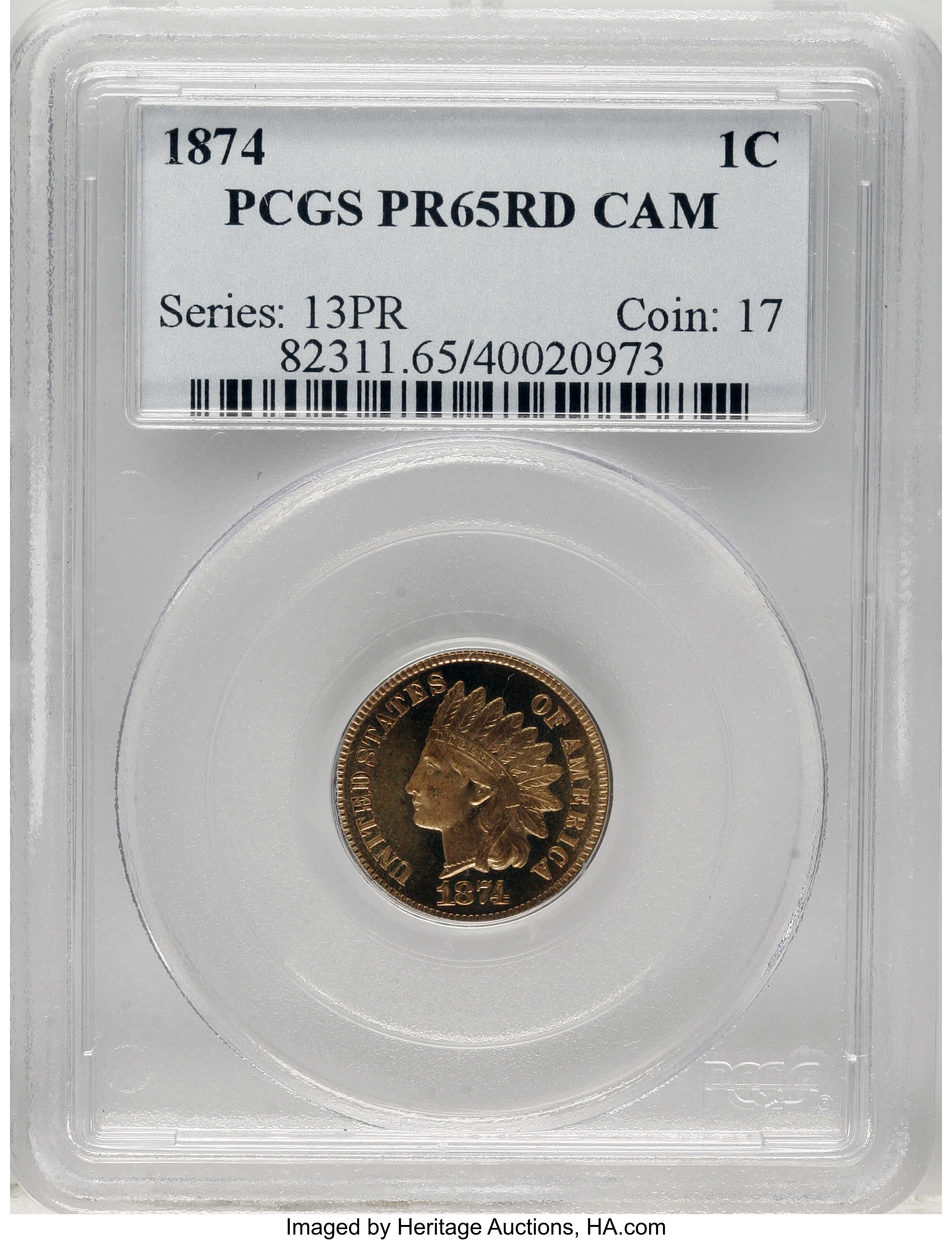1874 1c PR RD CAM PR65 RD CAM thumbnail 20