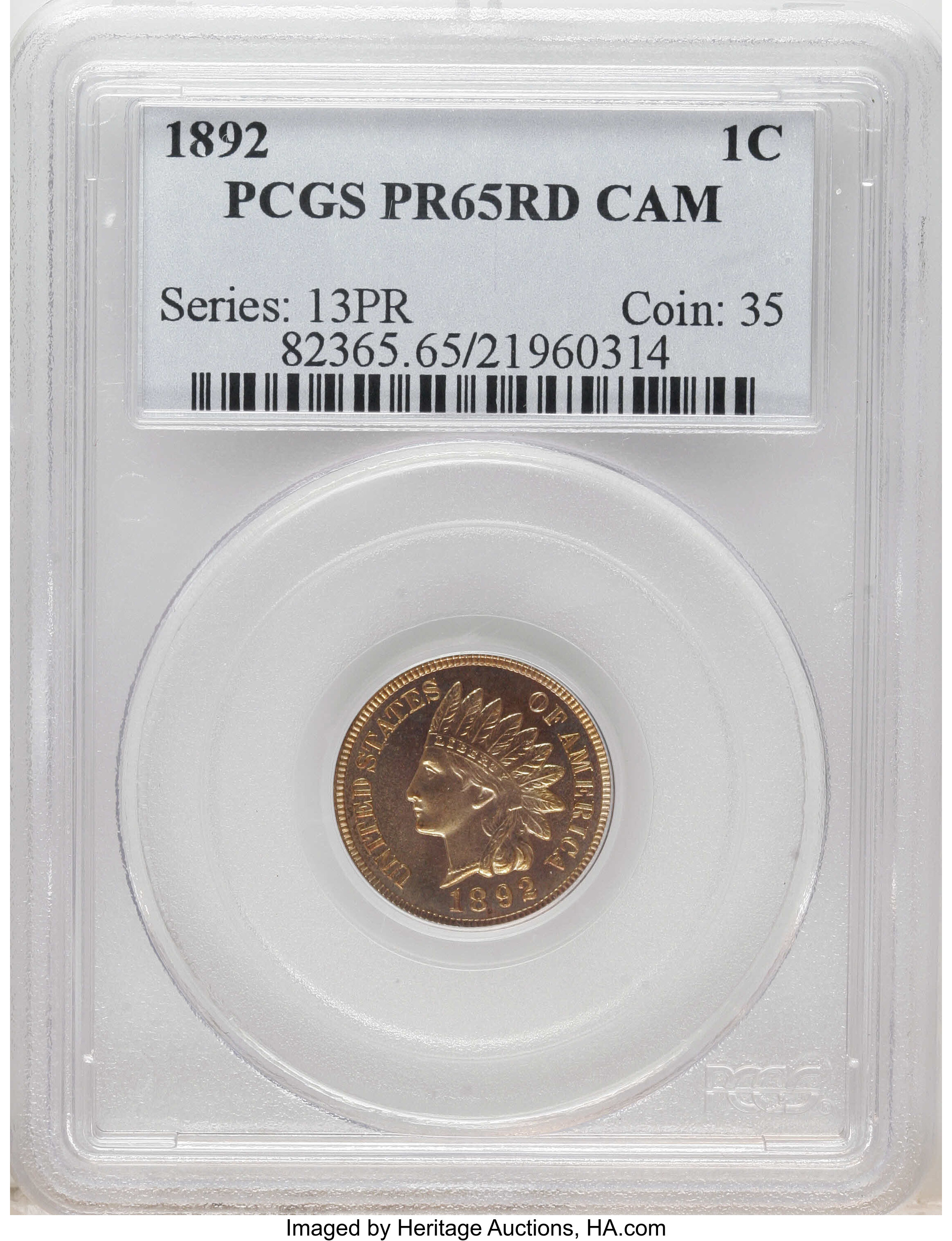 1892 1c PR RD CAM PR64 RD CAM CAC thumbnail 22