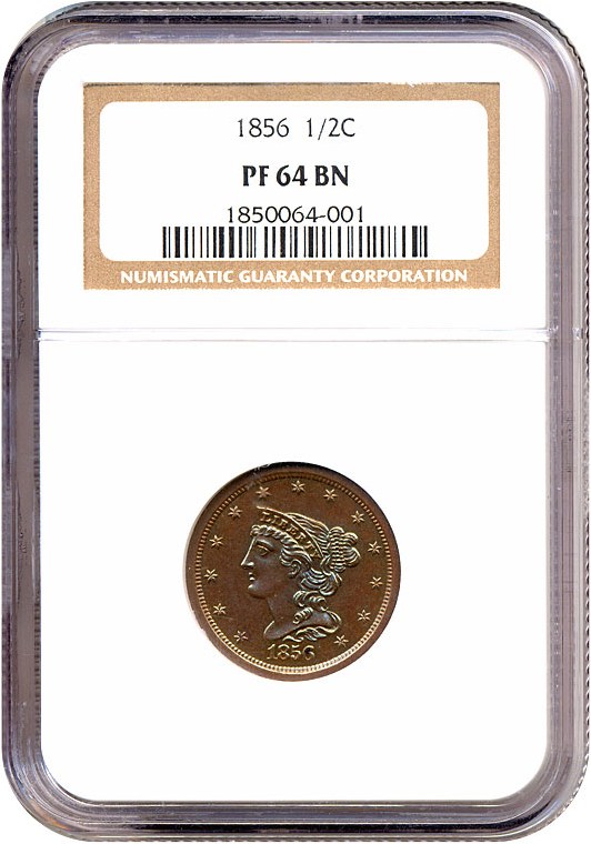 1856 1/2c Reverse of 1856 PR BN PR62 BN CAC thumbnail 22