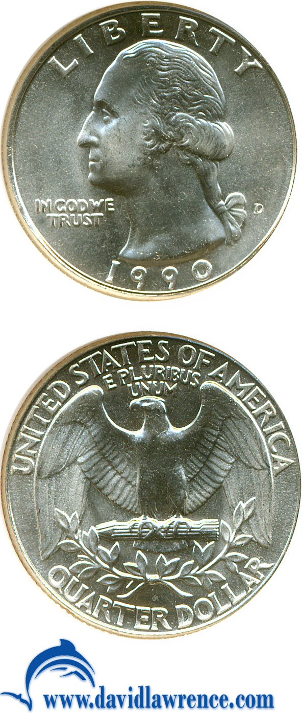 1990-D 25c VF30 thumbnail 19