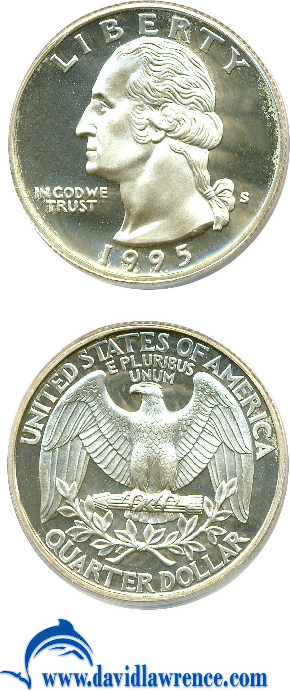 1995-S 25c Silver PR DCAM PR61 DCAM thumbnail 2