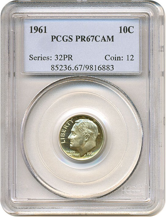 1961 10c PCGS Proof 67 Cameo