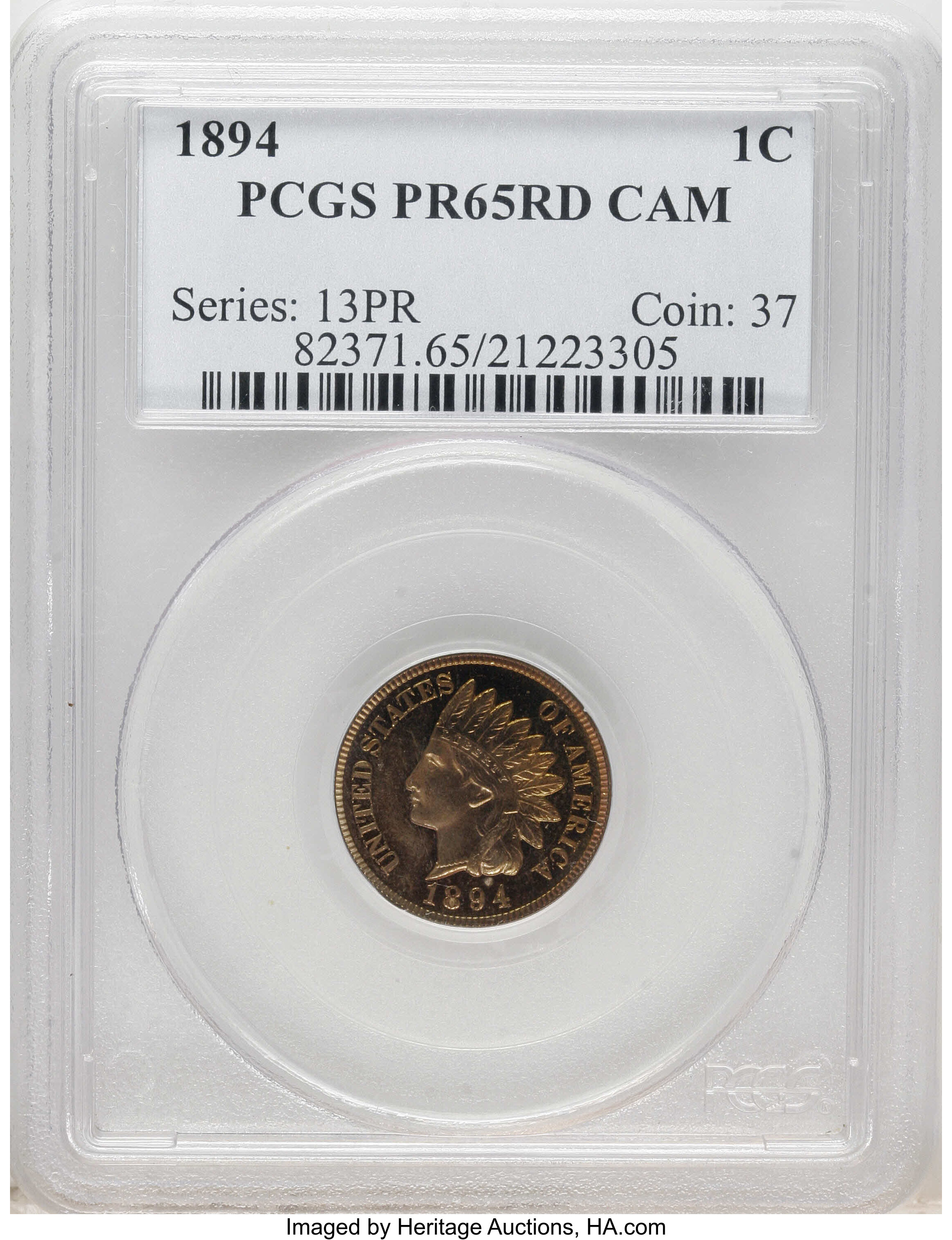 1894 1c PR RD CAM PR65 RD CAM CAC thumbnail 12
