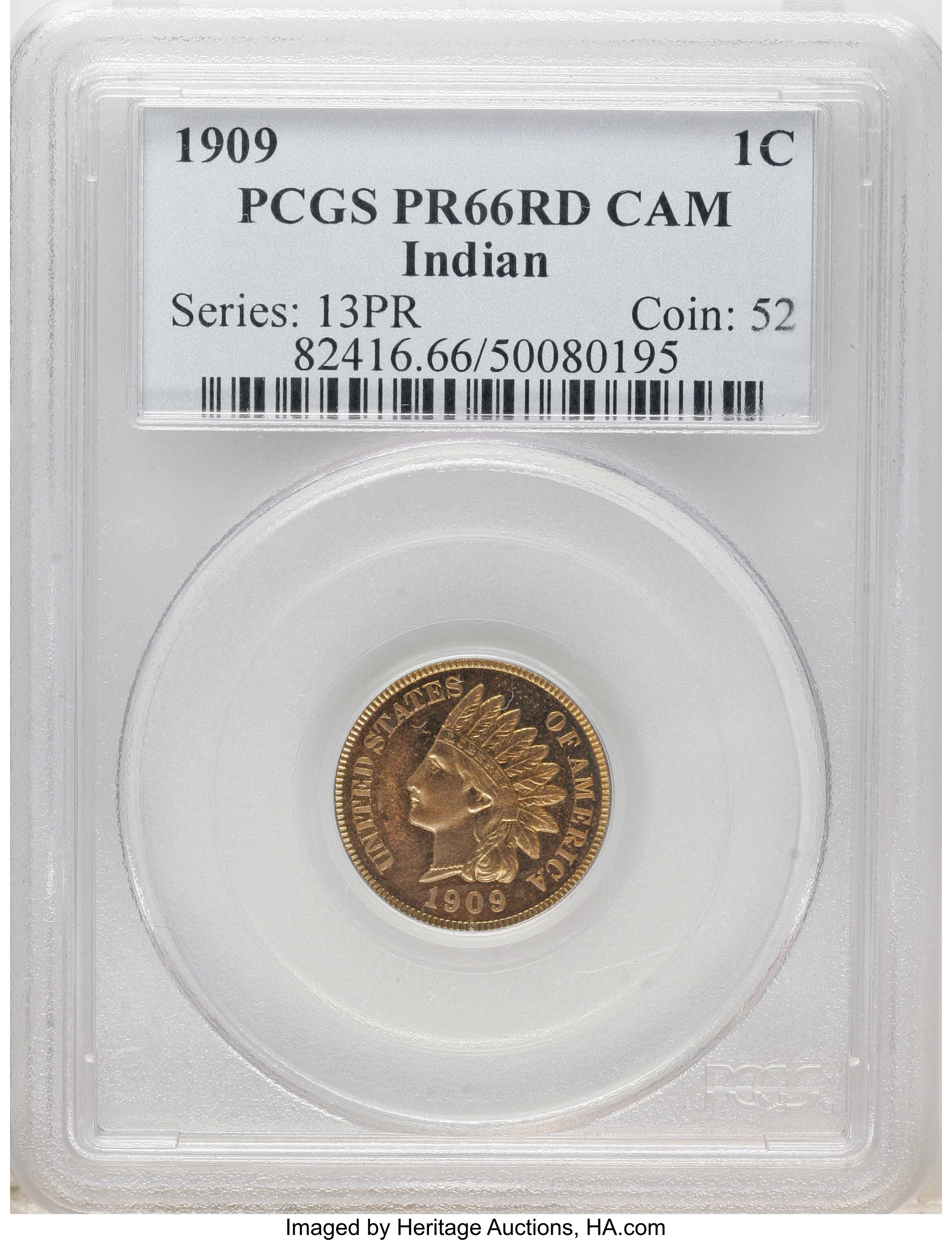 1909 1c Indian PR RD CAM PR66 RD CAM thumbnail 24