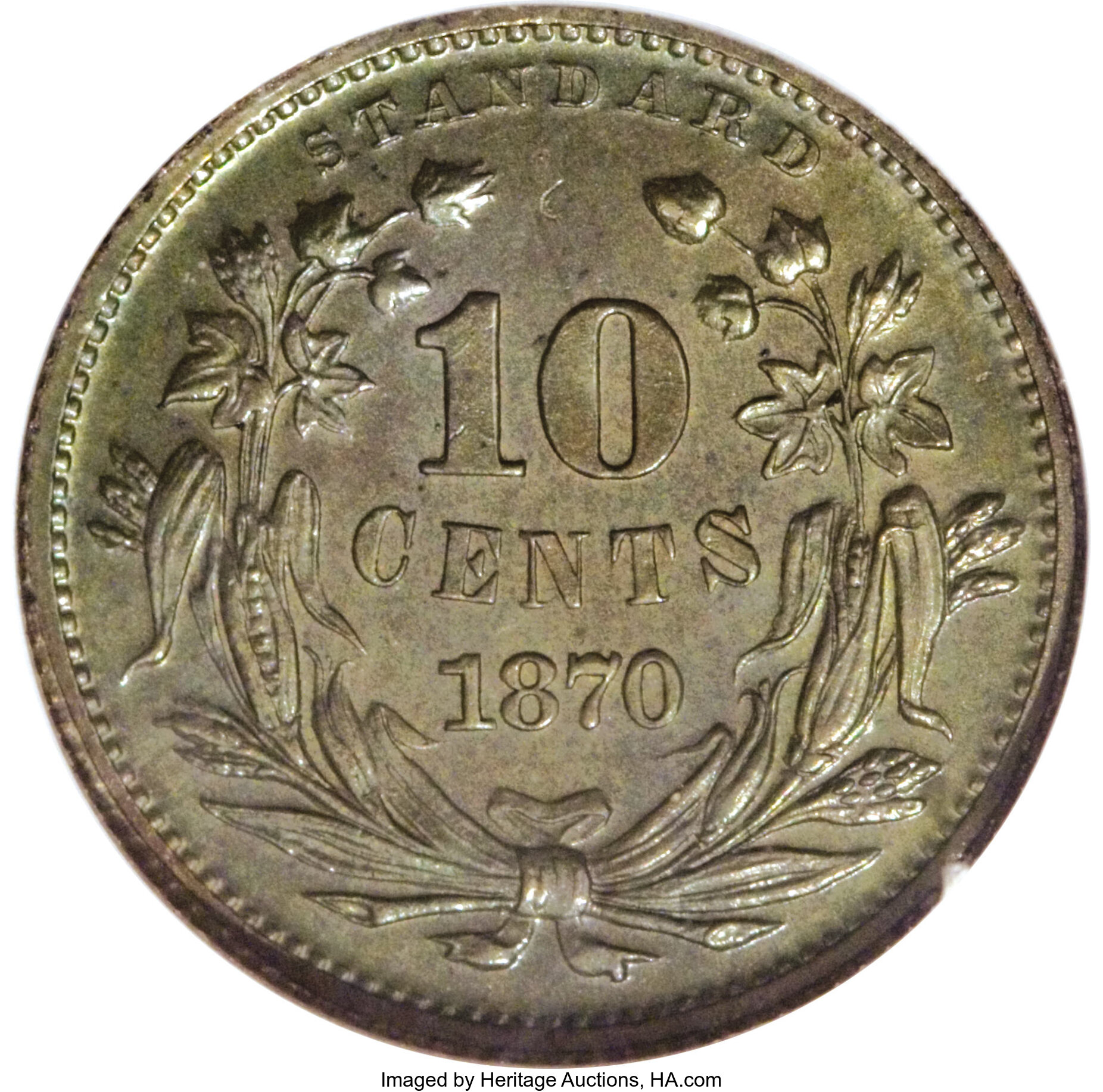 1870 P10c Copper, J-851 PR BN thumbnail 3