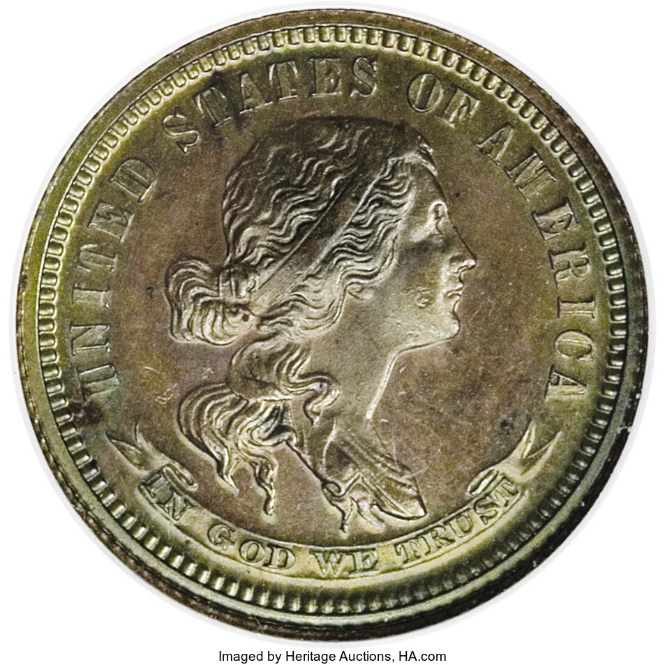 1870 P10c Copper, J-851 PR BN thumbnail 4