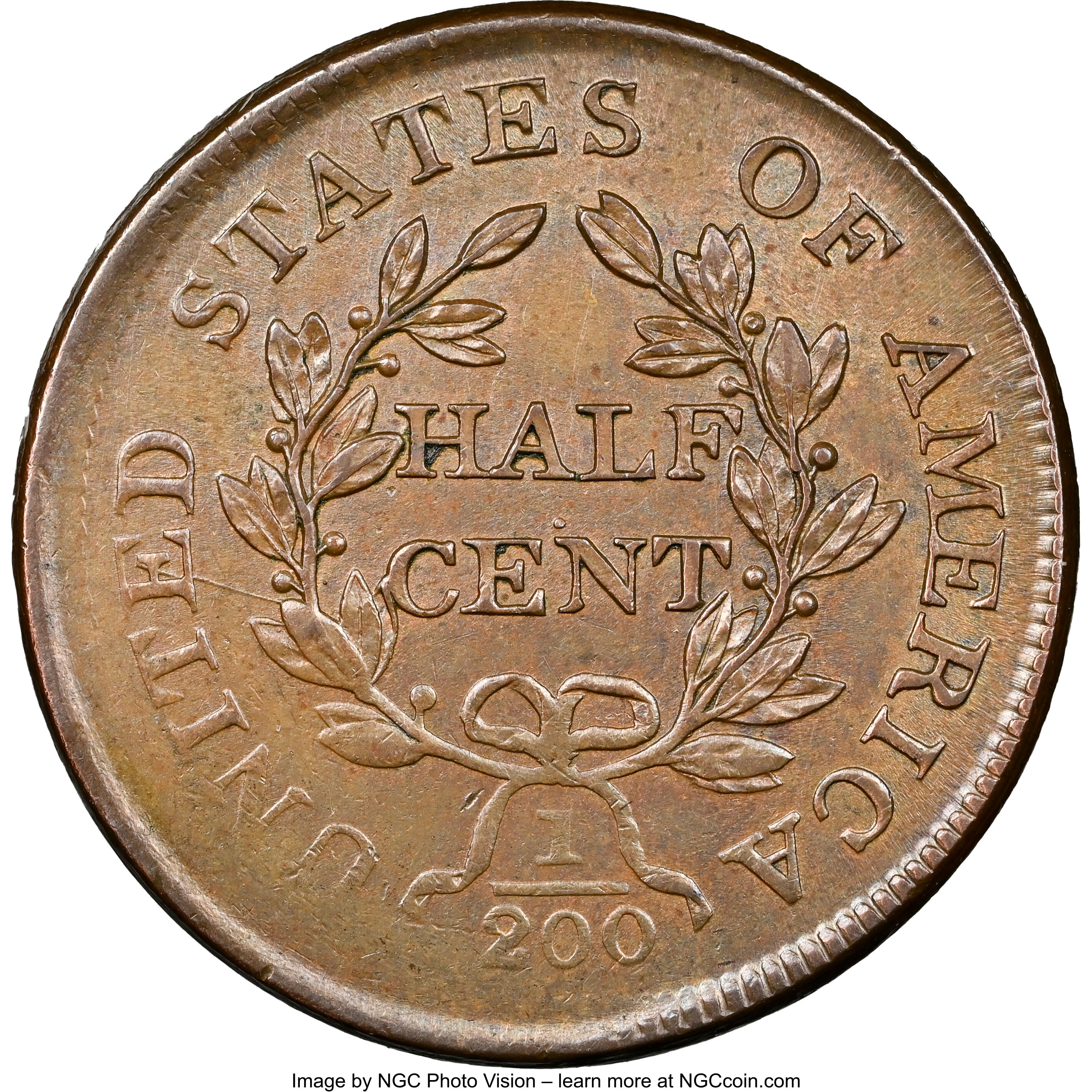 1804 1/2c Plain 4, No Stems MS BN MS60 BN thumbnail 3